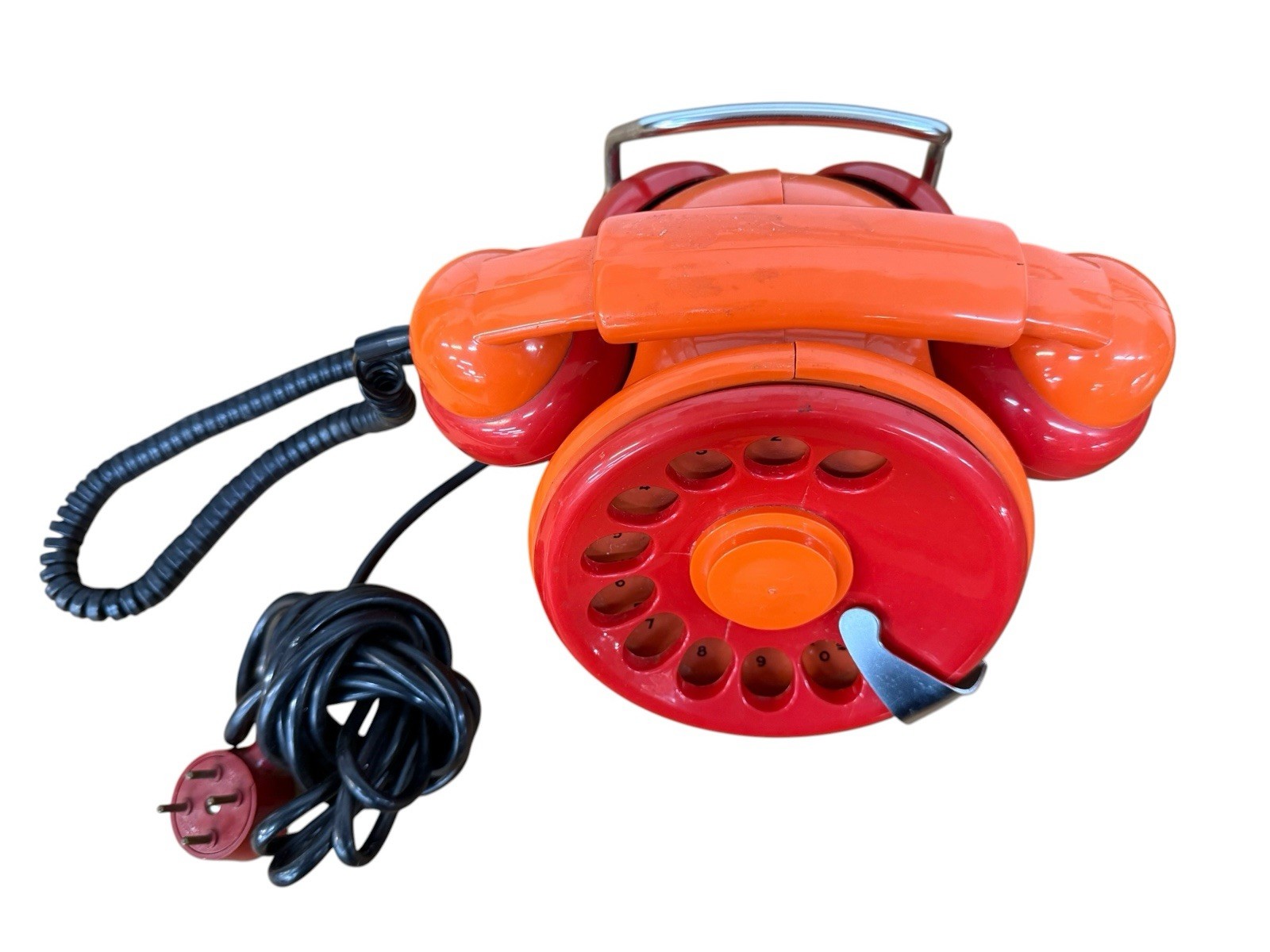Mid-Century Italian Modern Sergio Todeschini 'Bobo' Telcer Orange Phone-RARE - Image 2