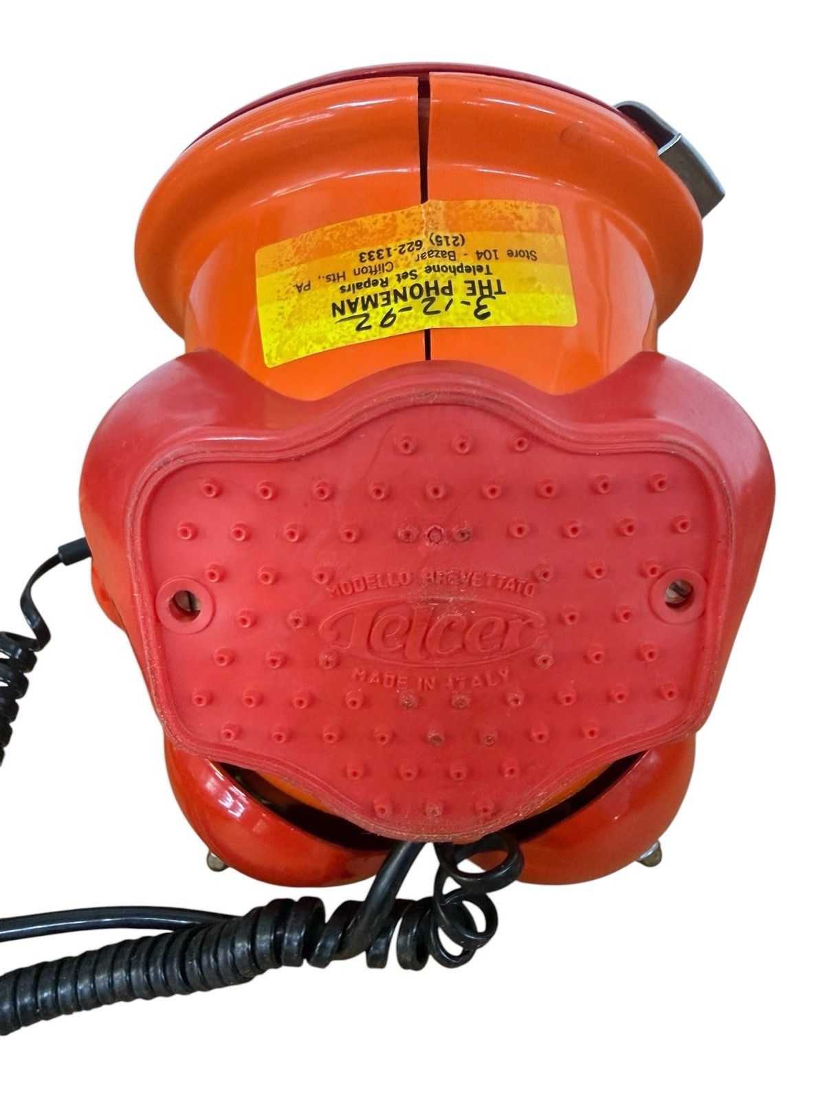 Mid-Century Italian Modern Sergio Todeschini 'Bobo' Telcer Orange Phone-RARE - Image 6