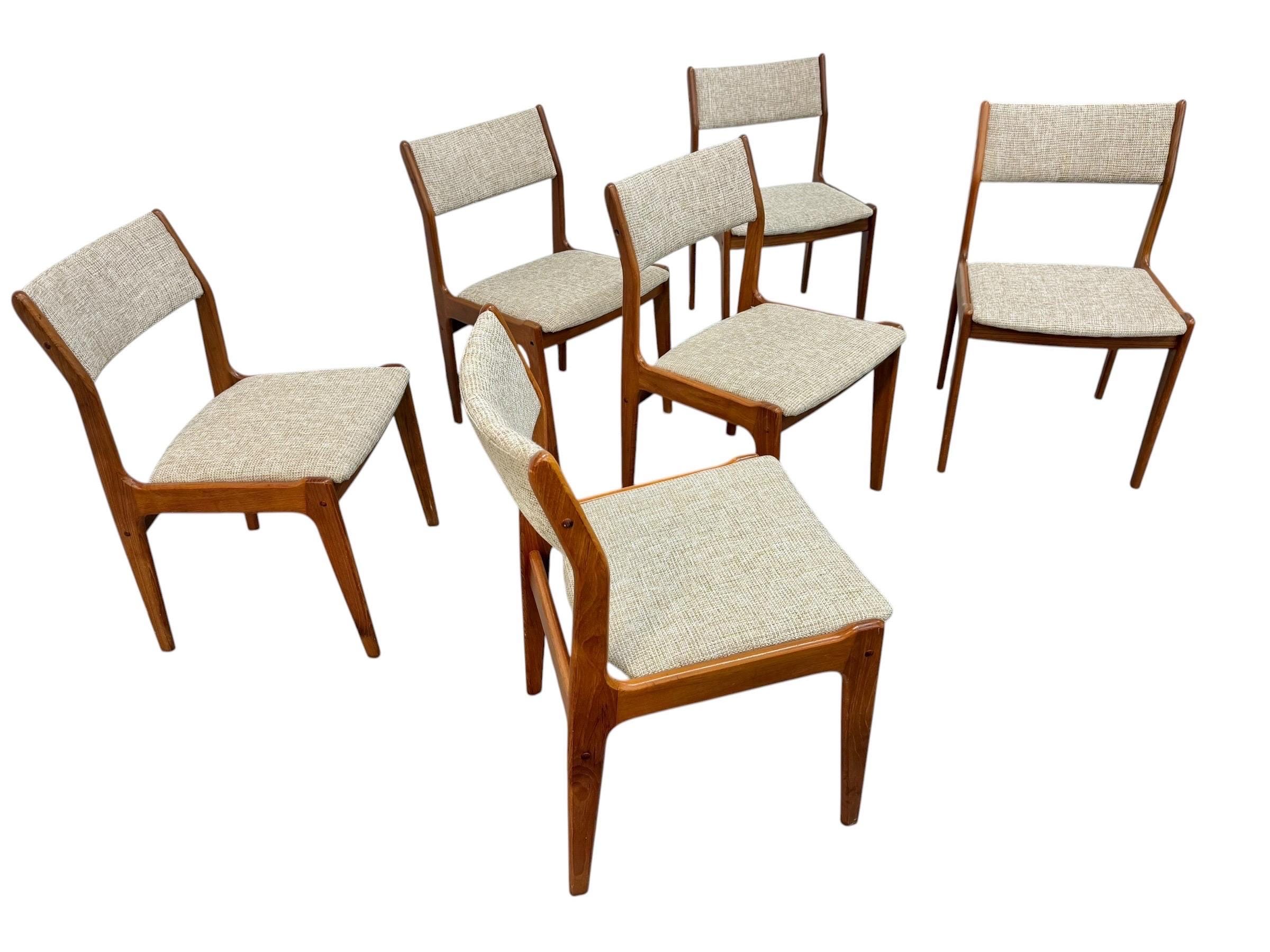 Mid-Century Danish Modern Teak Dining Chairs - Set of 6 - Image 4