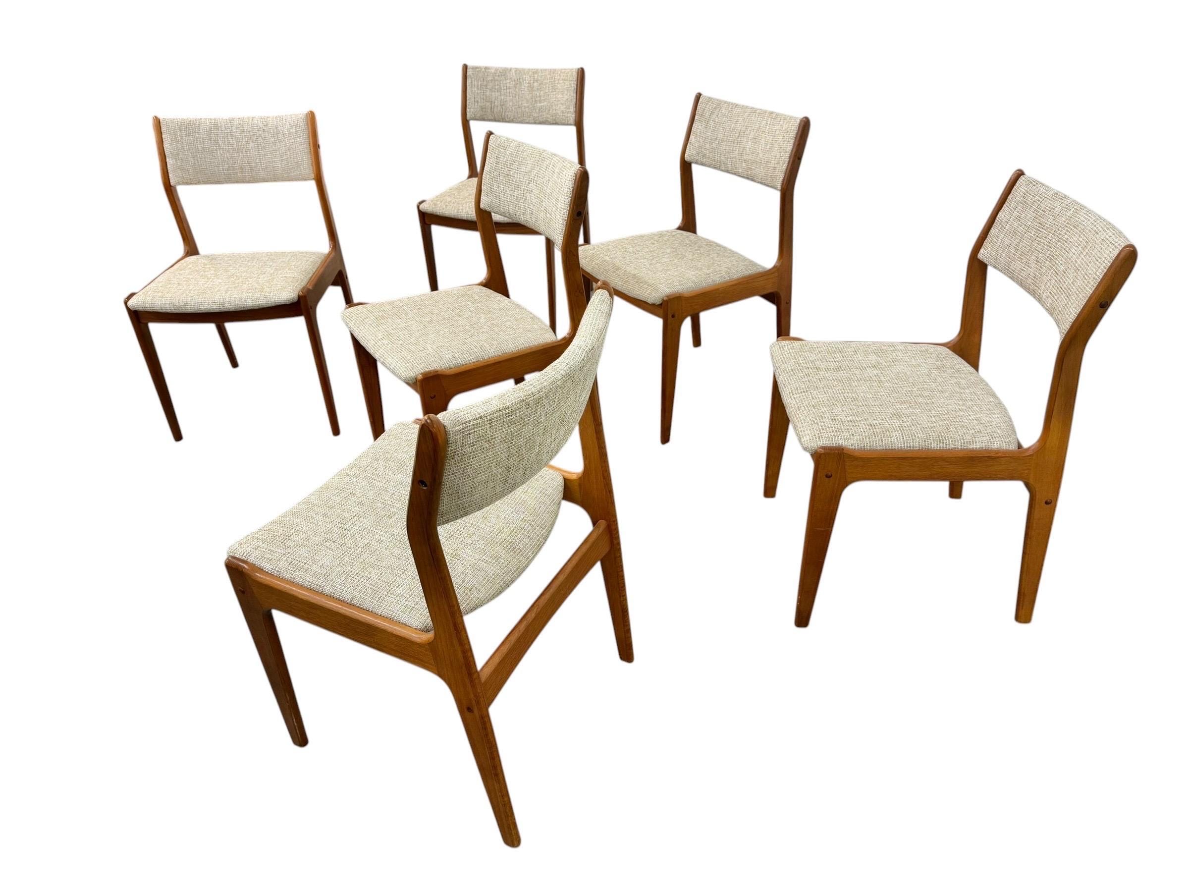 Mid-Century Danish Modern Teak Dining Chairs - Set of 6 - Image 5
