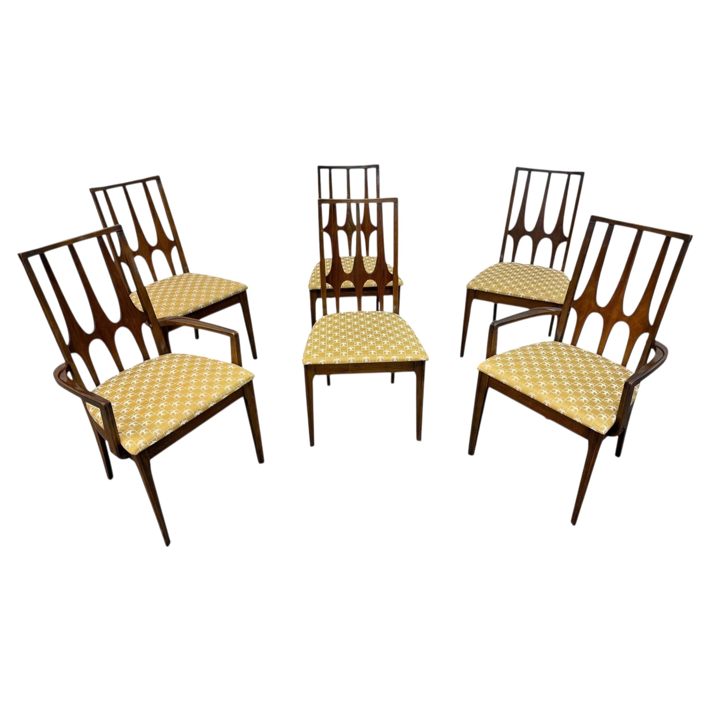 Mid-Century Modern Broyhill Brasilia Walnut Dining Chairs - Set of 6 - Image 2