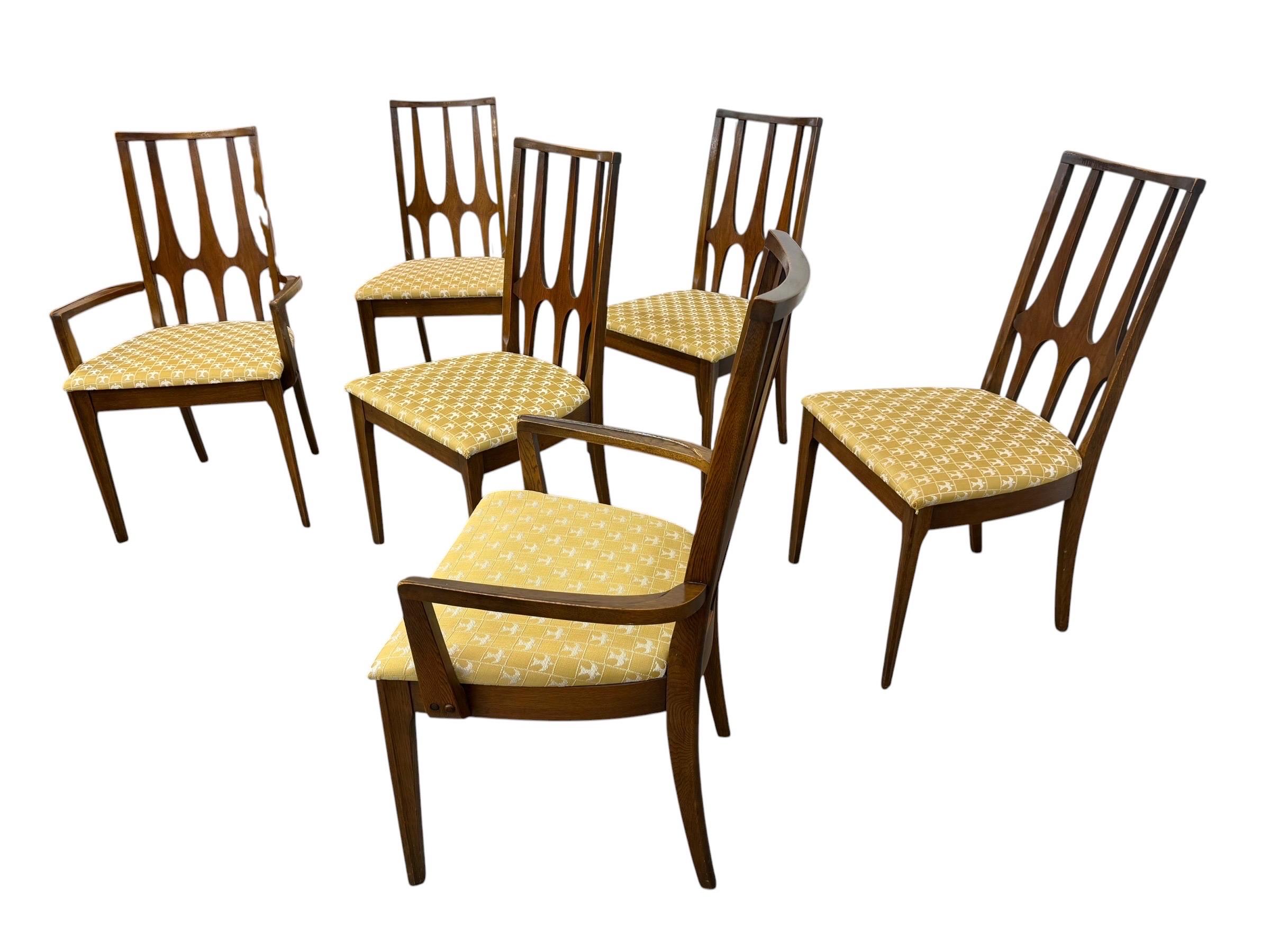 Mid-Century Modern Broyhill Brasilia Walnut Dining Chairs - Set of 6 - Image 3