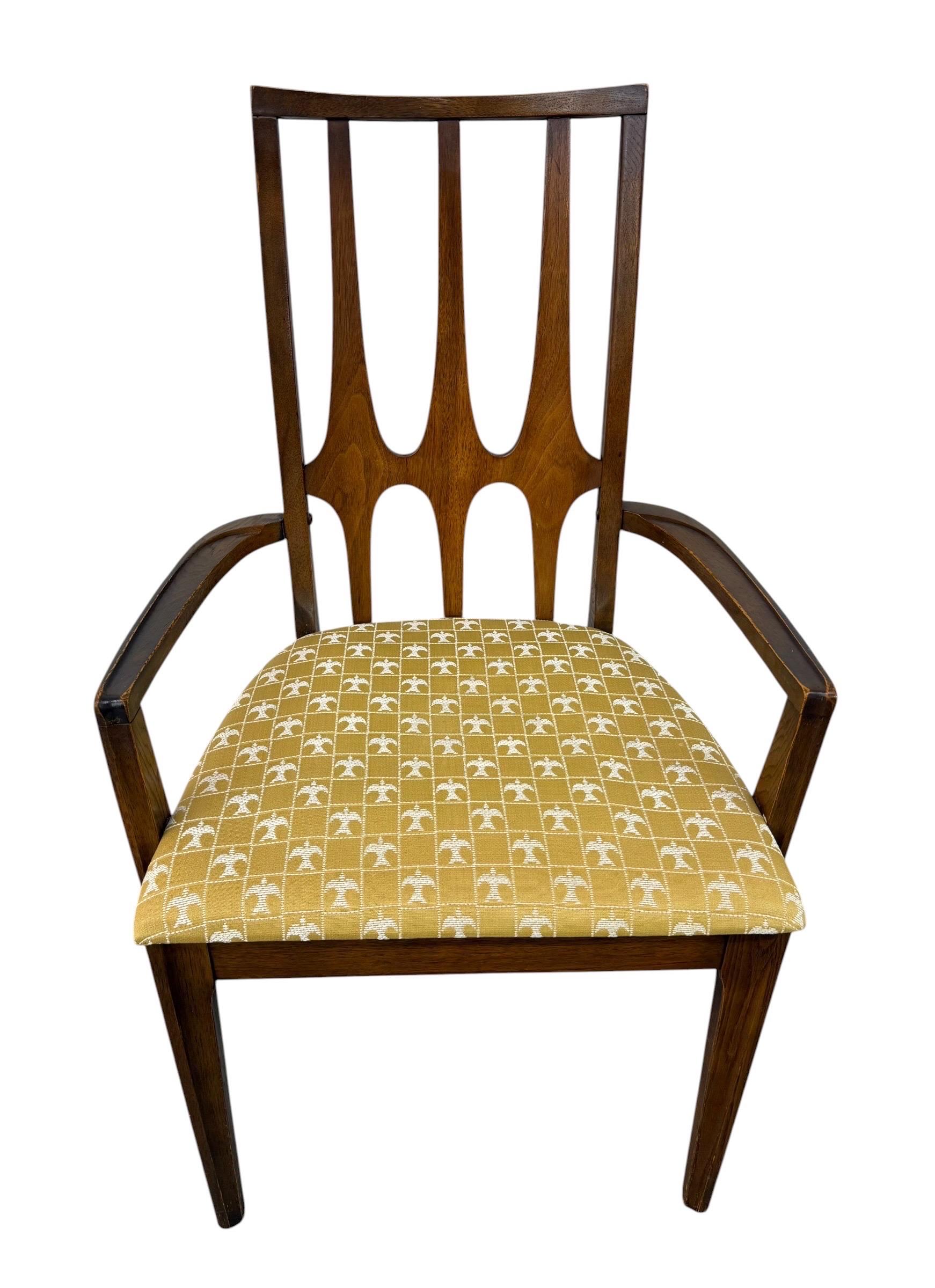 Mid-Century Modern Broyhill Brasilia Walnut Dining Chairs - Set of 6 - Image 4