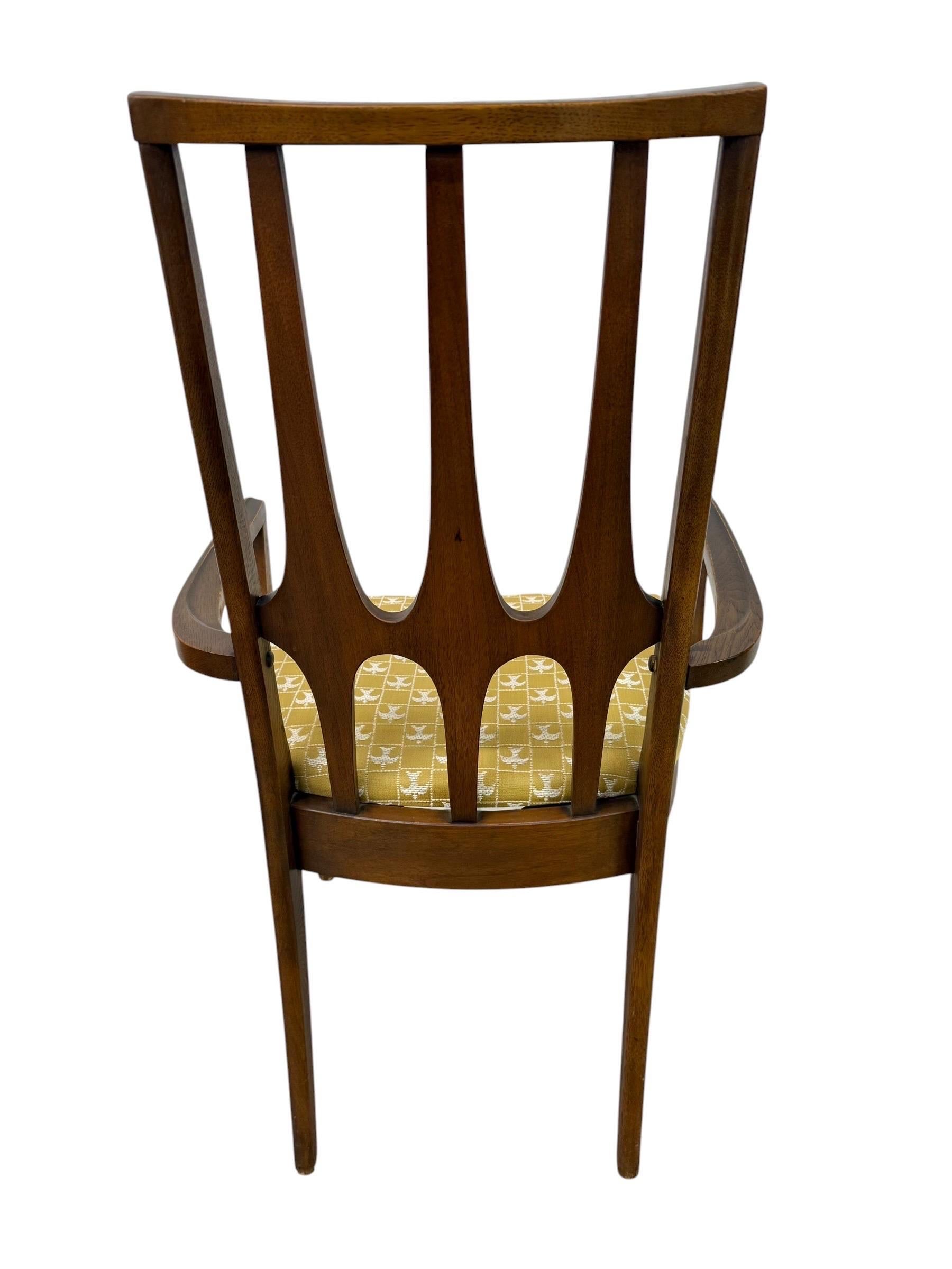 Mid-Century Modern Broyhill Brasilia Walnut Dining Chairs - Set of 6 - Image 6