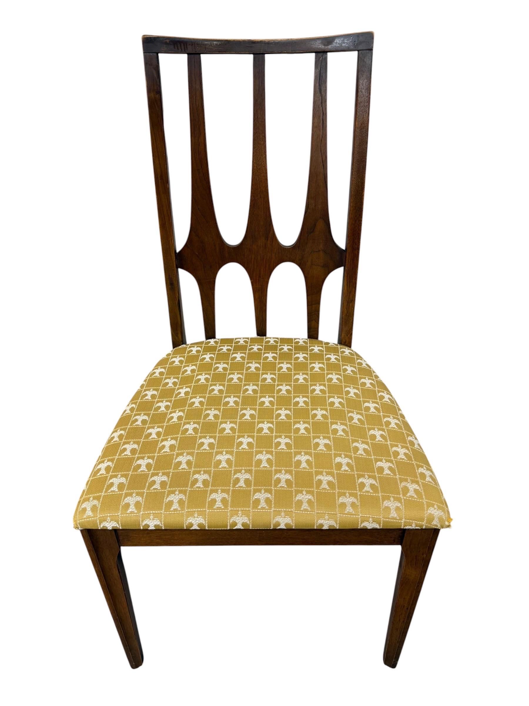 Mid-Century Modern Broyhill Brasilia Walnut Dining Chairs - Set of 6 - Image 7