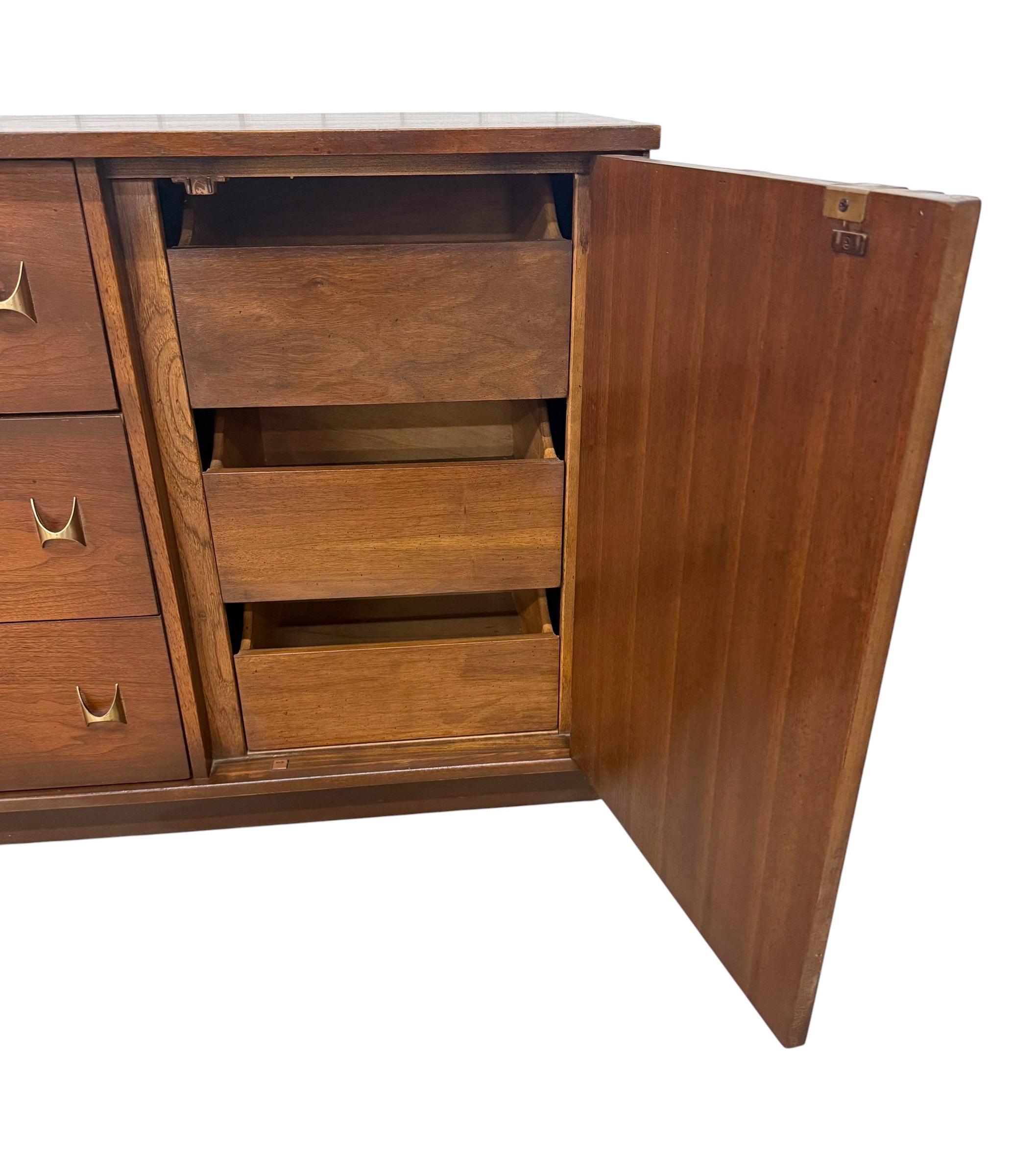 Mid-Century Modern Broyhill Brasilia Walnut Dresser - Image 11