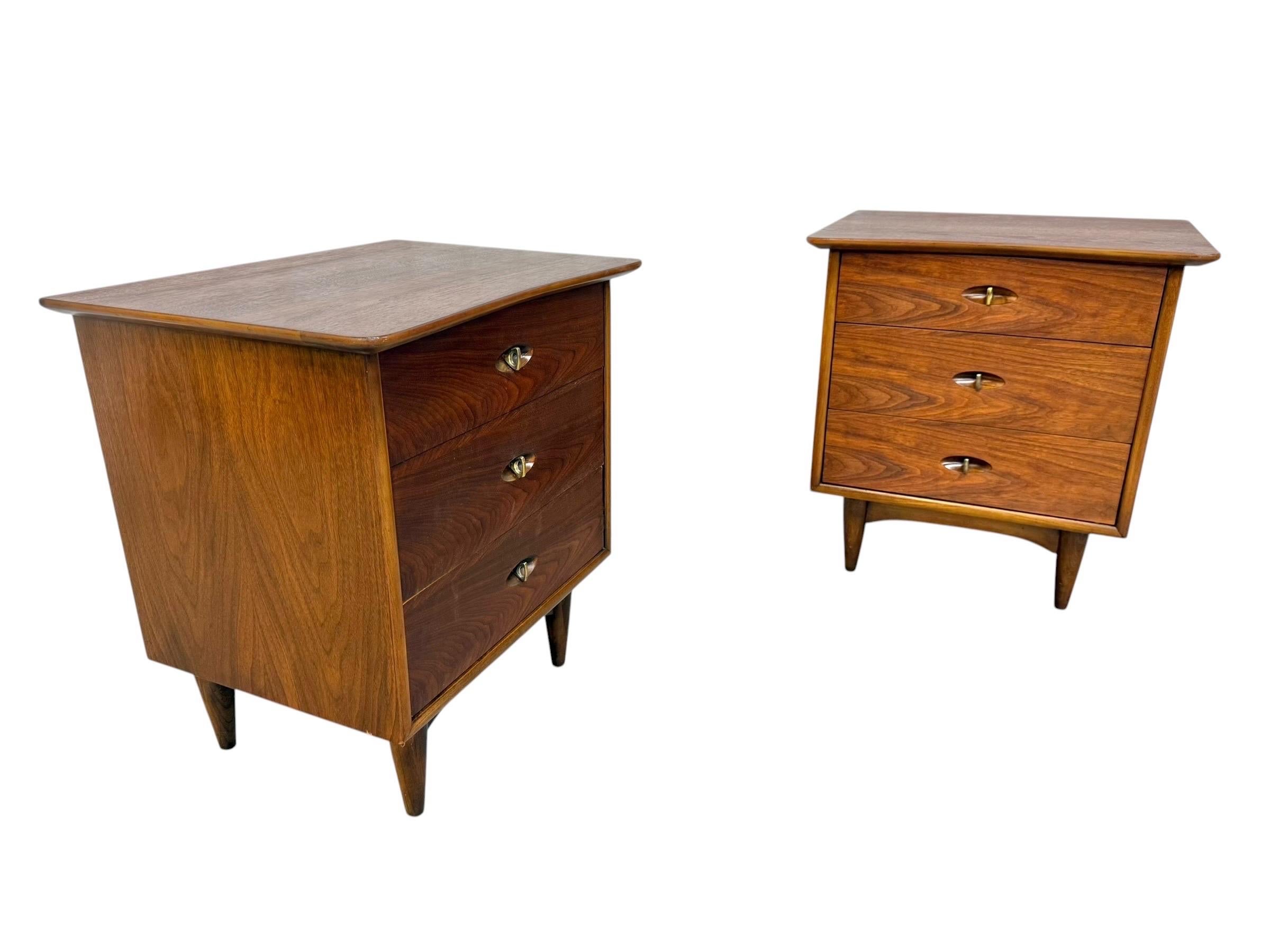 Mid-Century Modern Kent Coffey "The Greenbrier" Walnut Nightstands - Set of 2 - Image 2