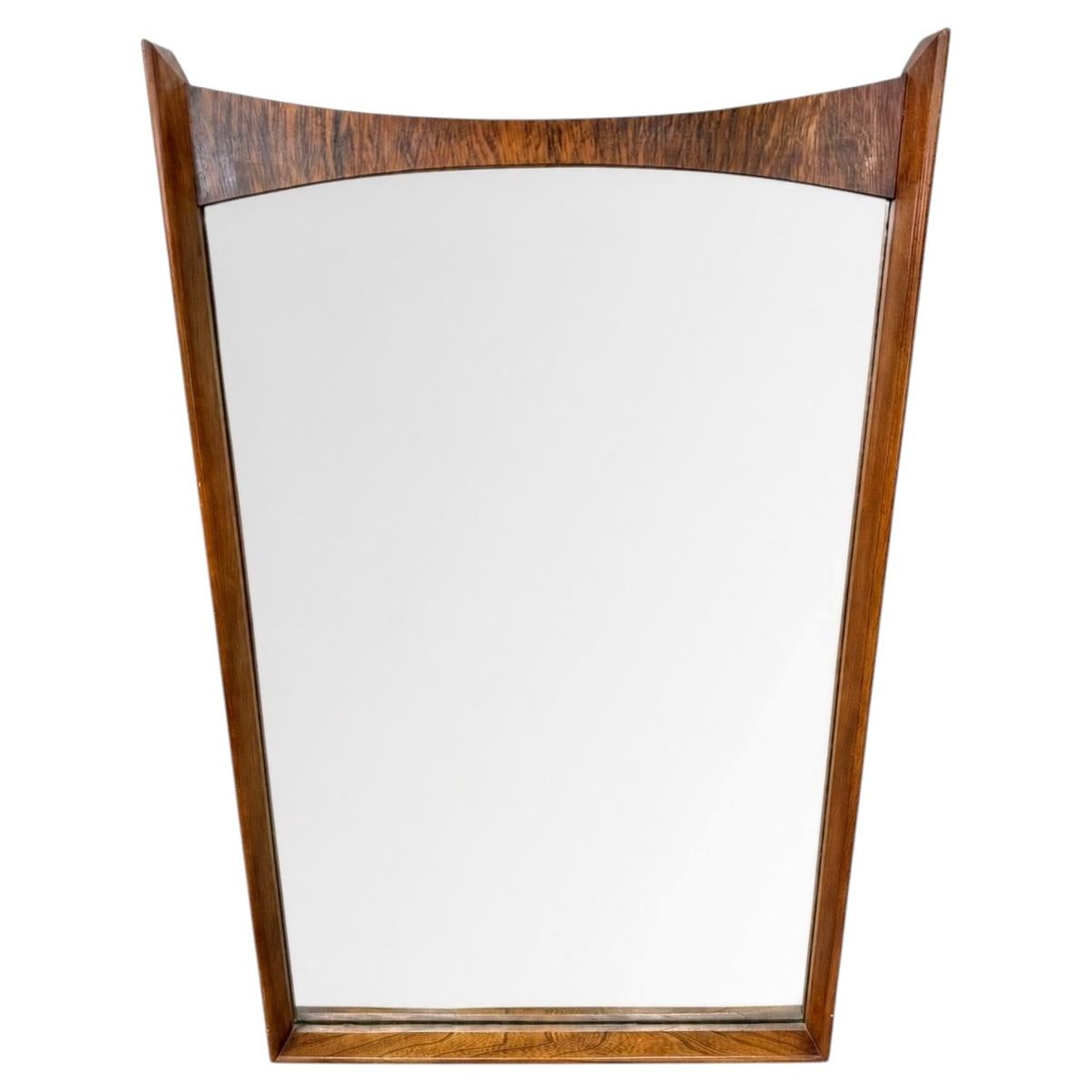 Mid-Century Modern Walnut & Rosewood Mirror