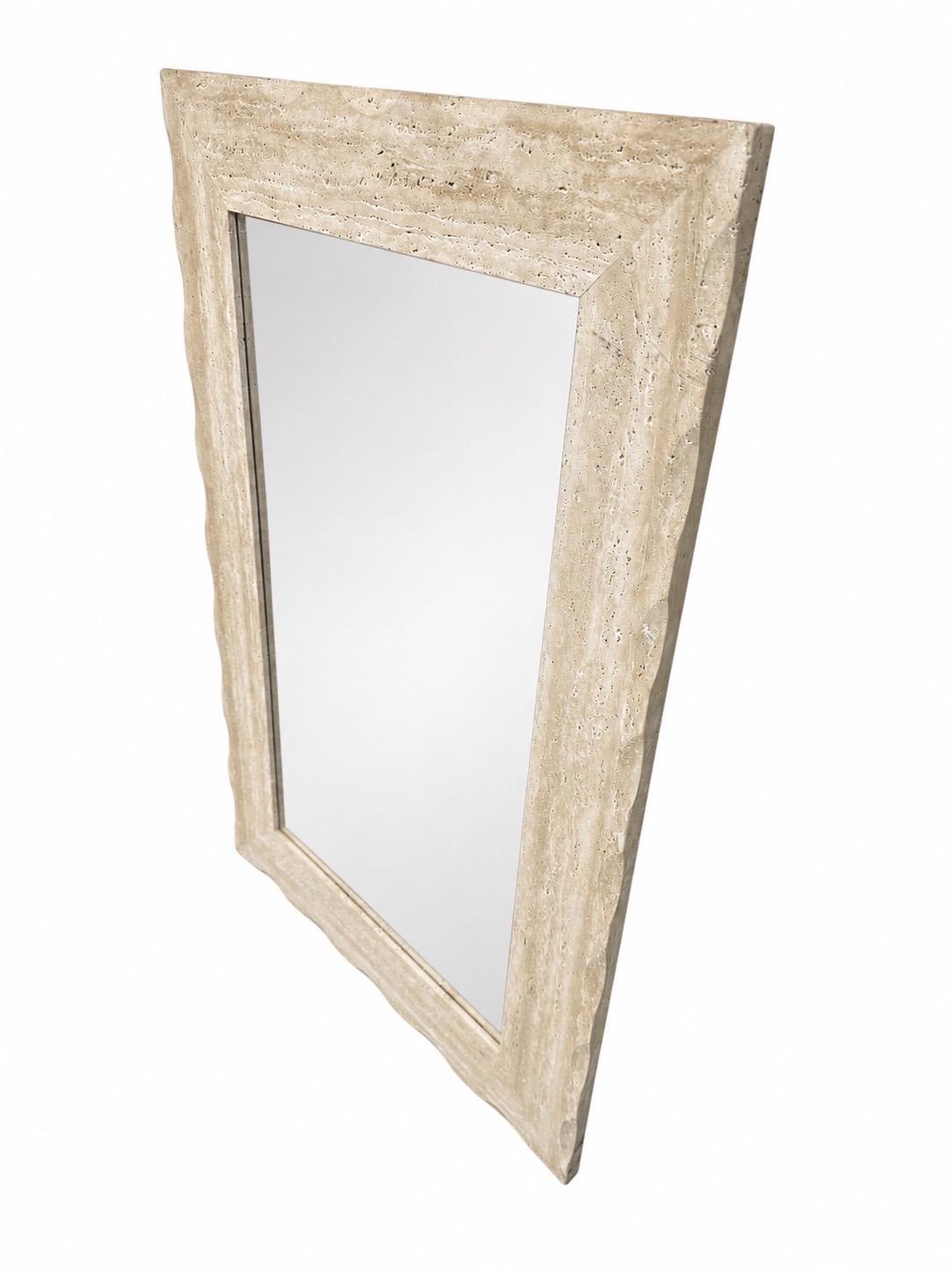Post Modern Travertine Wall Mirror - Image 3