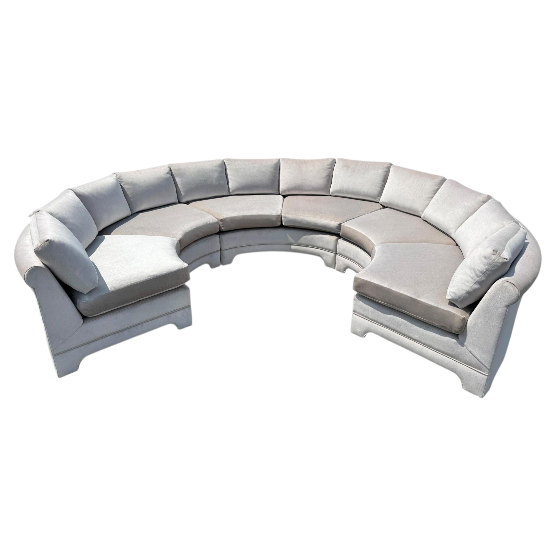 Vintage Thayer Coggin for Milo Baughman Semi-Circular 3-Piece Sectional Sofa