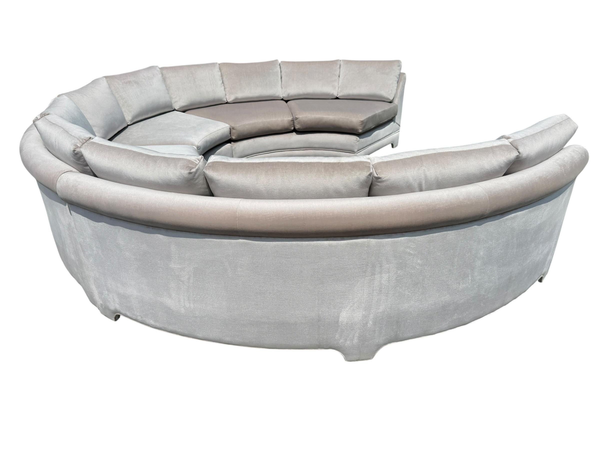 Vintage Thayer Coggin for Milo Baughman Semi-Circular 3-Piece Sectional Sofa - Image 2