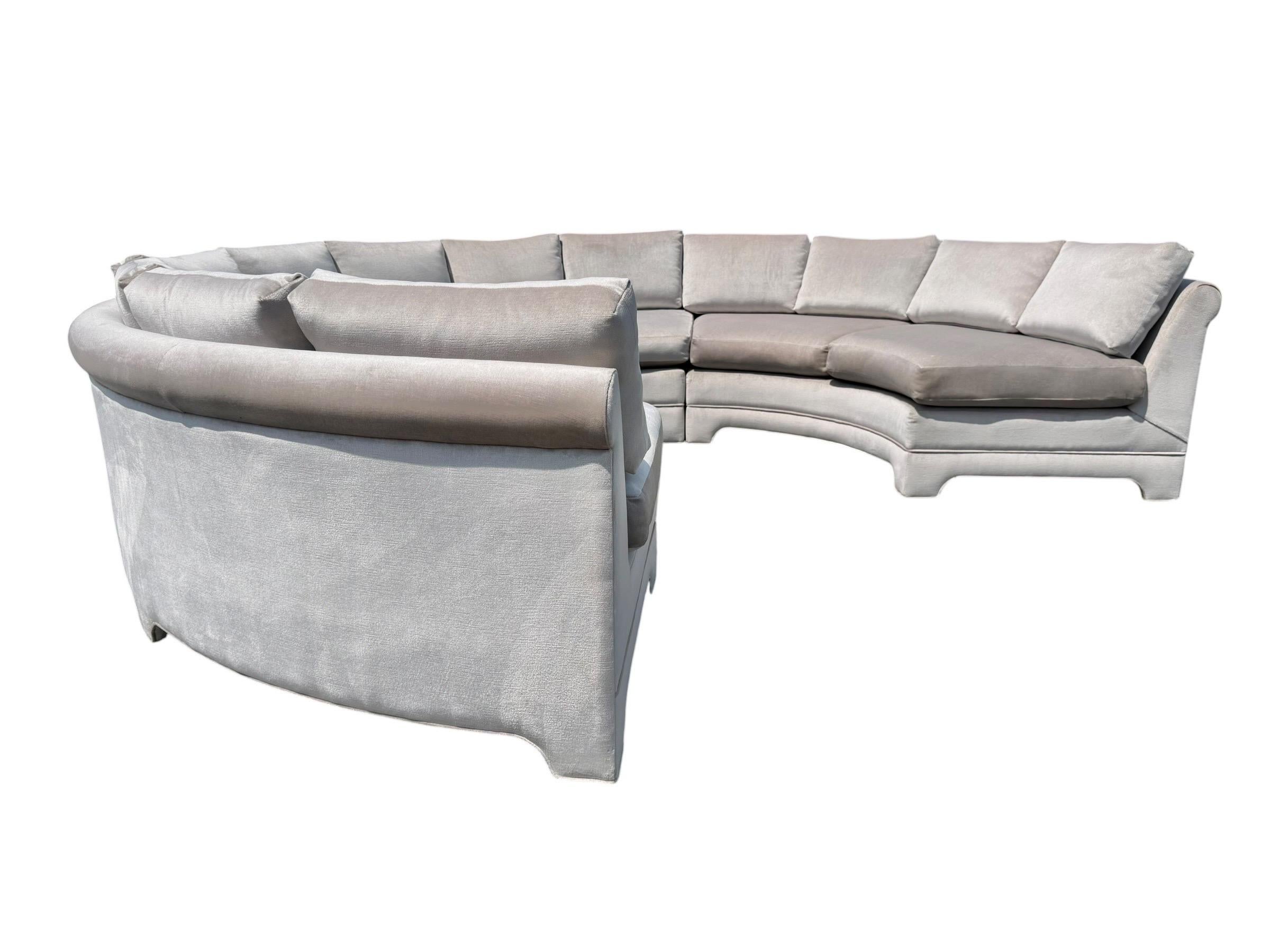Vintage Thayer Coggin for Milo Baughman Semi-Circular 3-Piece Sectional Sofa - Image 4