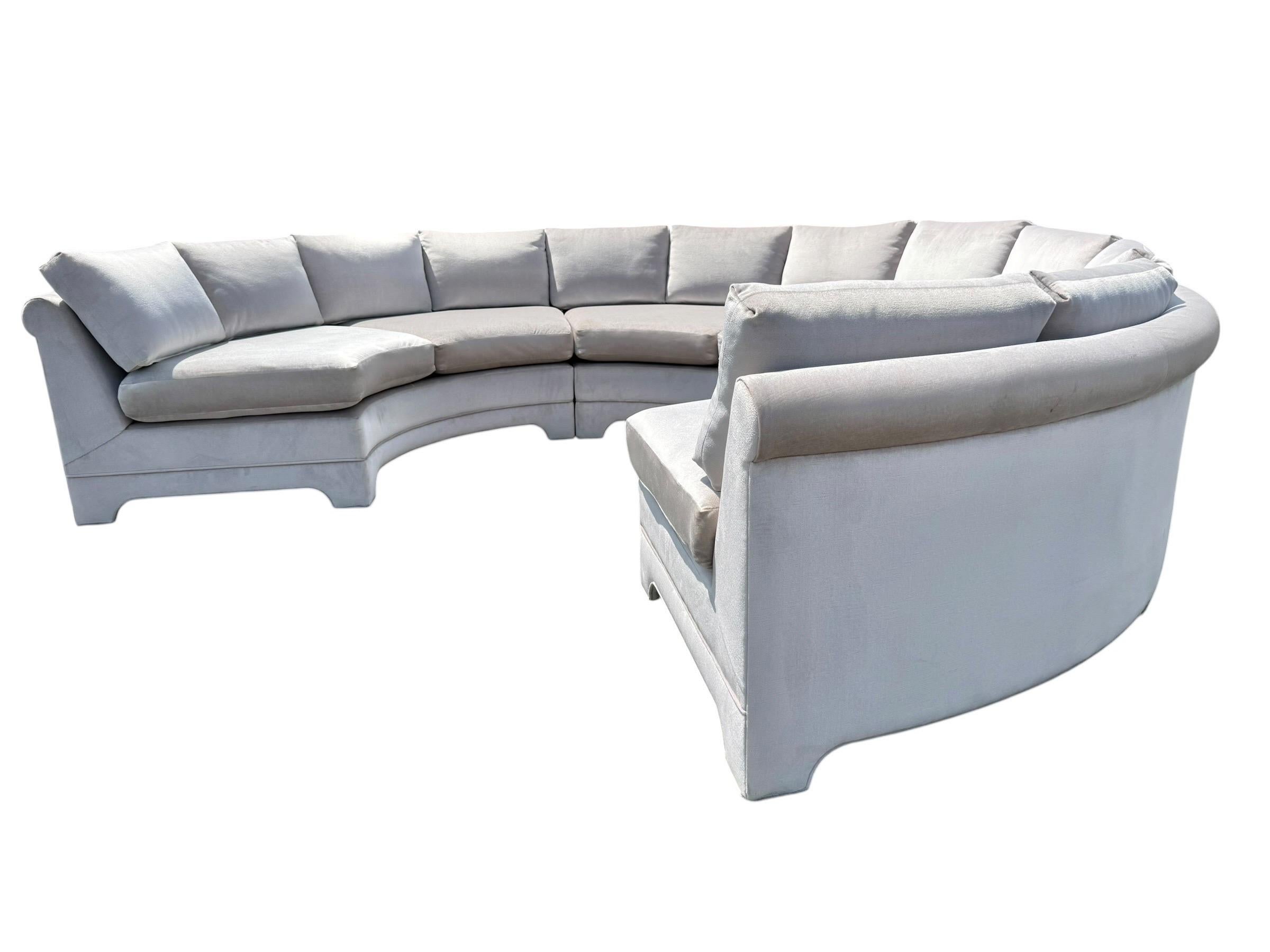 Vintage Thayer Coggin for Milo Baughman Semi-Circular 3-Piece Sectional Sofa - Image 5