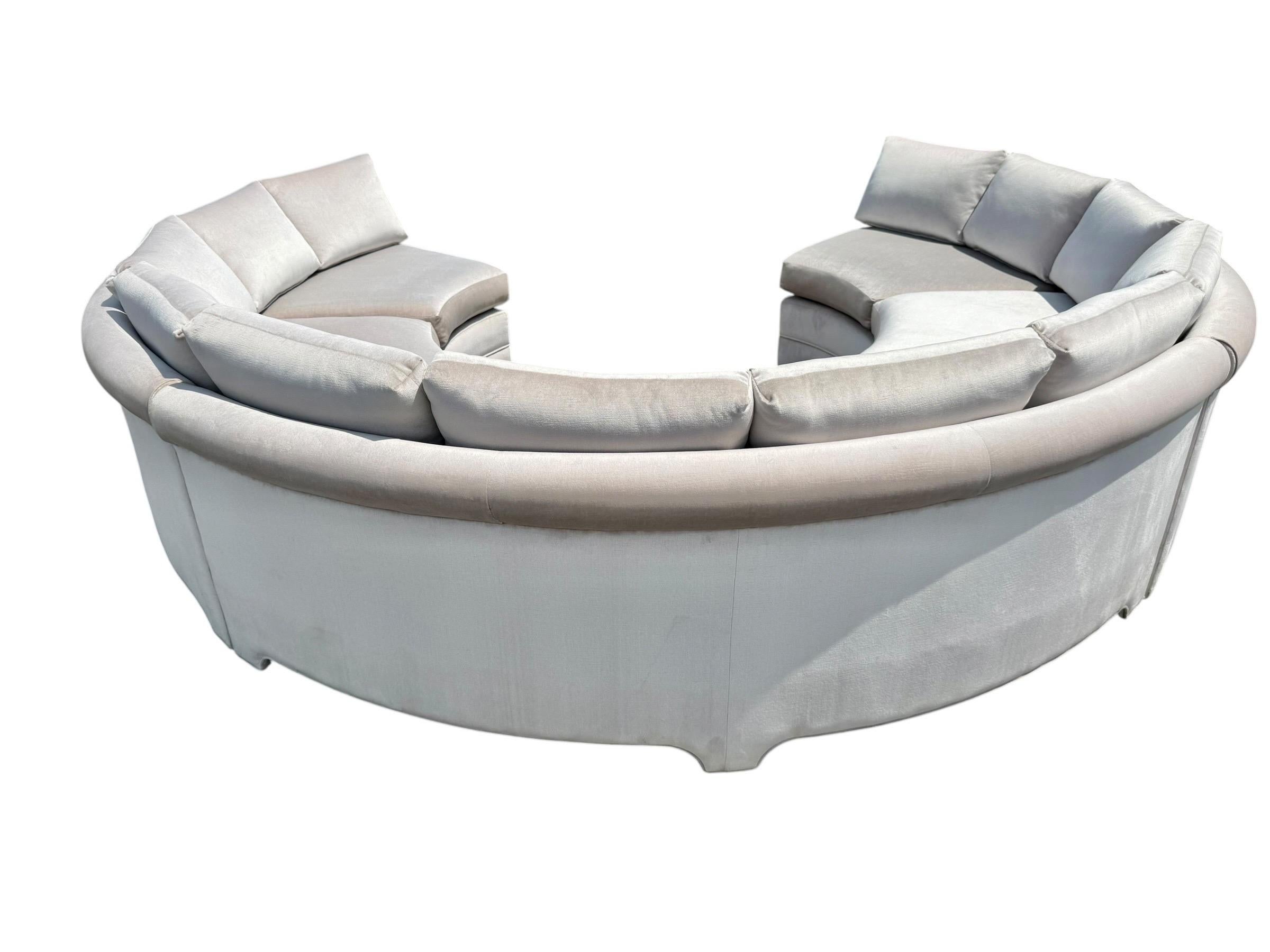 Vintage Thayer Coggin for Milo Baughman Semi-Circular 3-Piece Sectional Sofa - Image 6