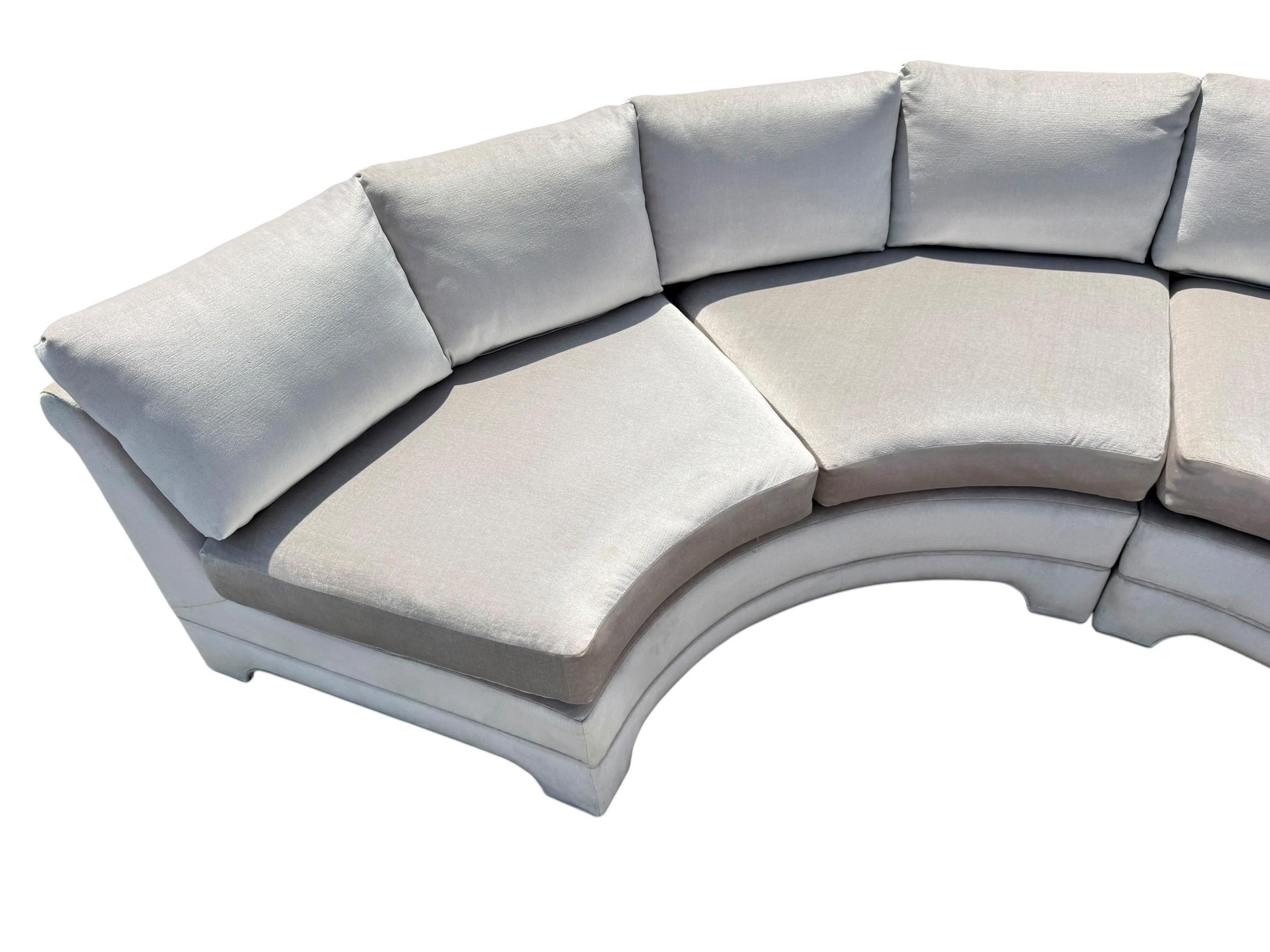 Vintage Thayer Coggin for Milo Baughman Semi-Circular 3-Piece Sectional Sofa - Image 8