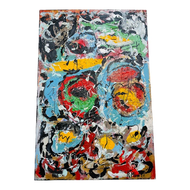 Modern Abstract Painting Signed R. Monti