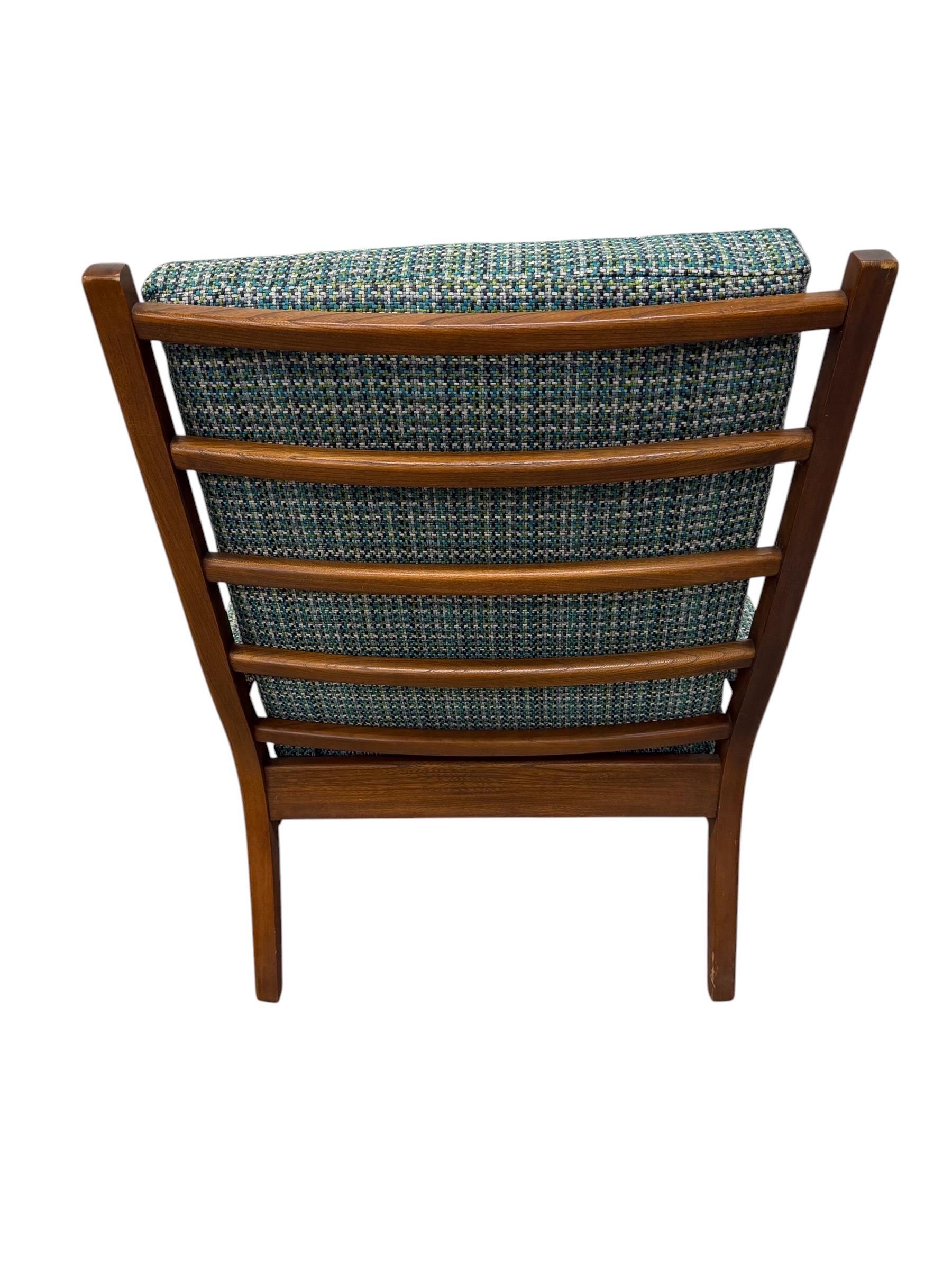 Mid-Century Danish Modern Teak Ladder Back Arm Chair - Restored! - Image 6