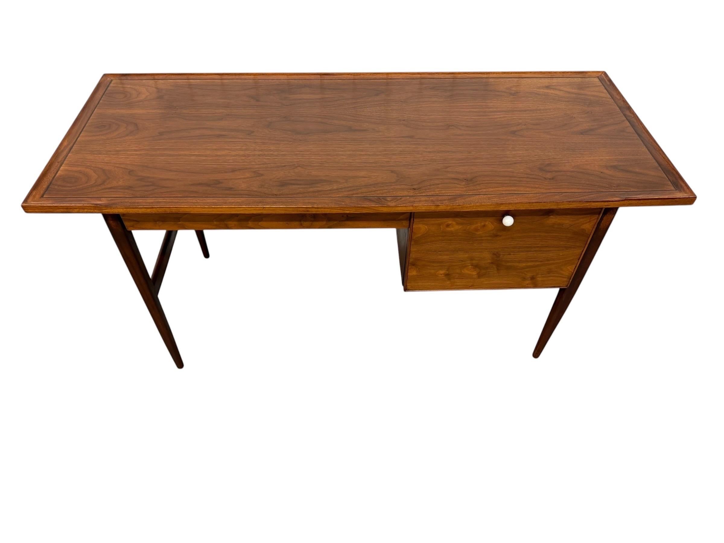 Mid-Century Modern Drexel Declaration Walnut Writing Desk - Refinished! - Image 5