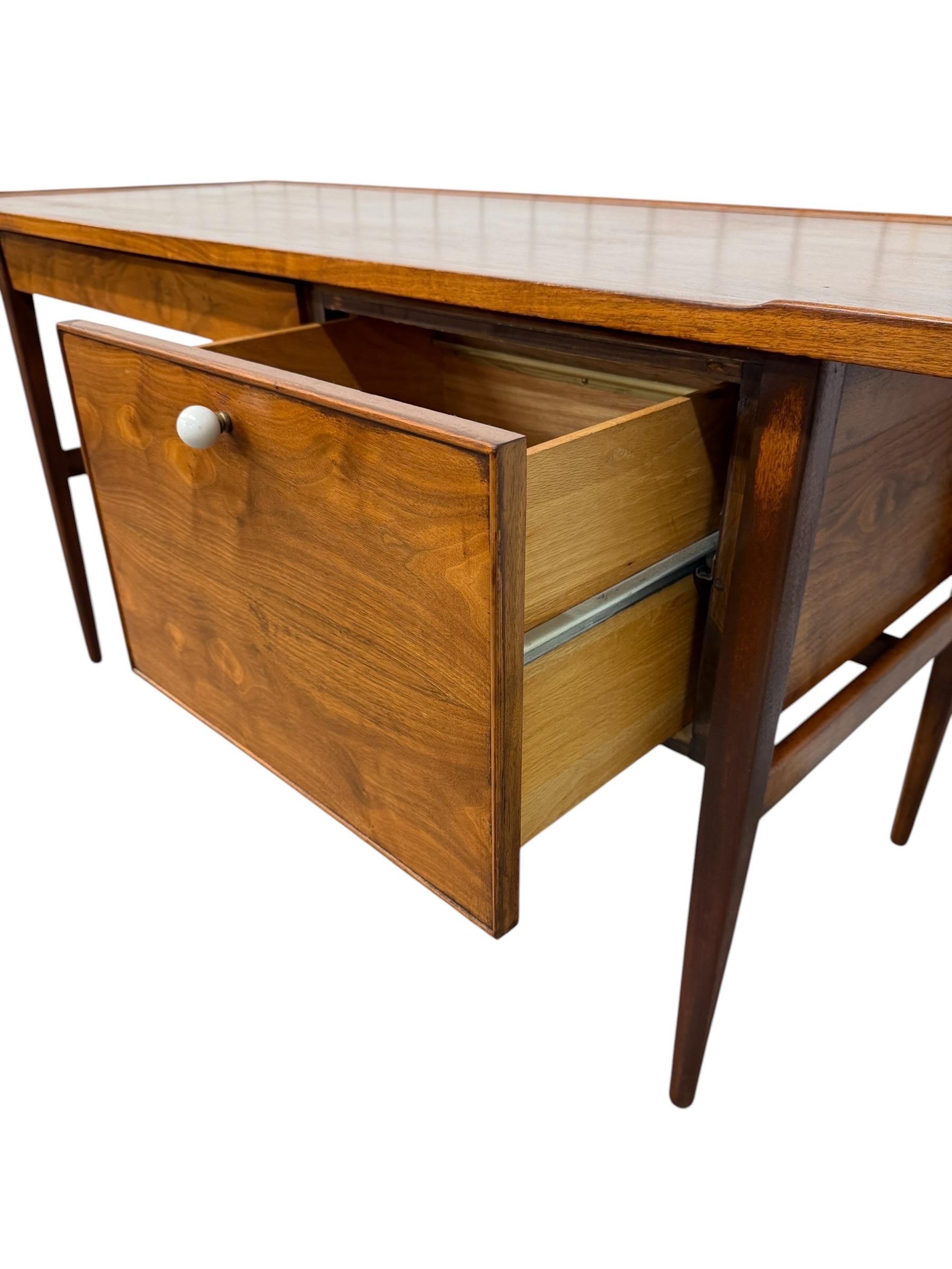 Mid-Century Modern Drexel Declaration Walnut Writing Desk - Refinished! - Image 8