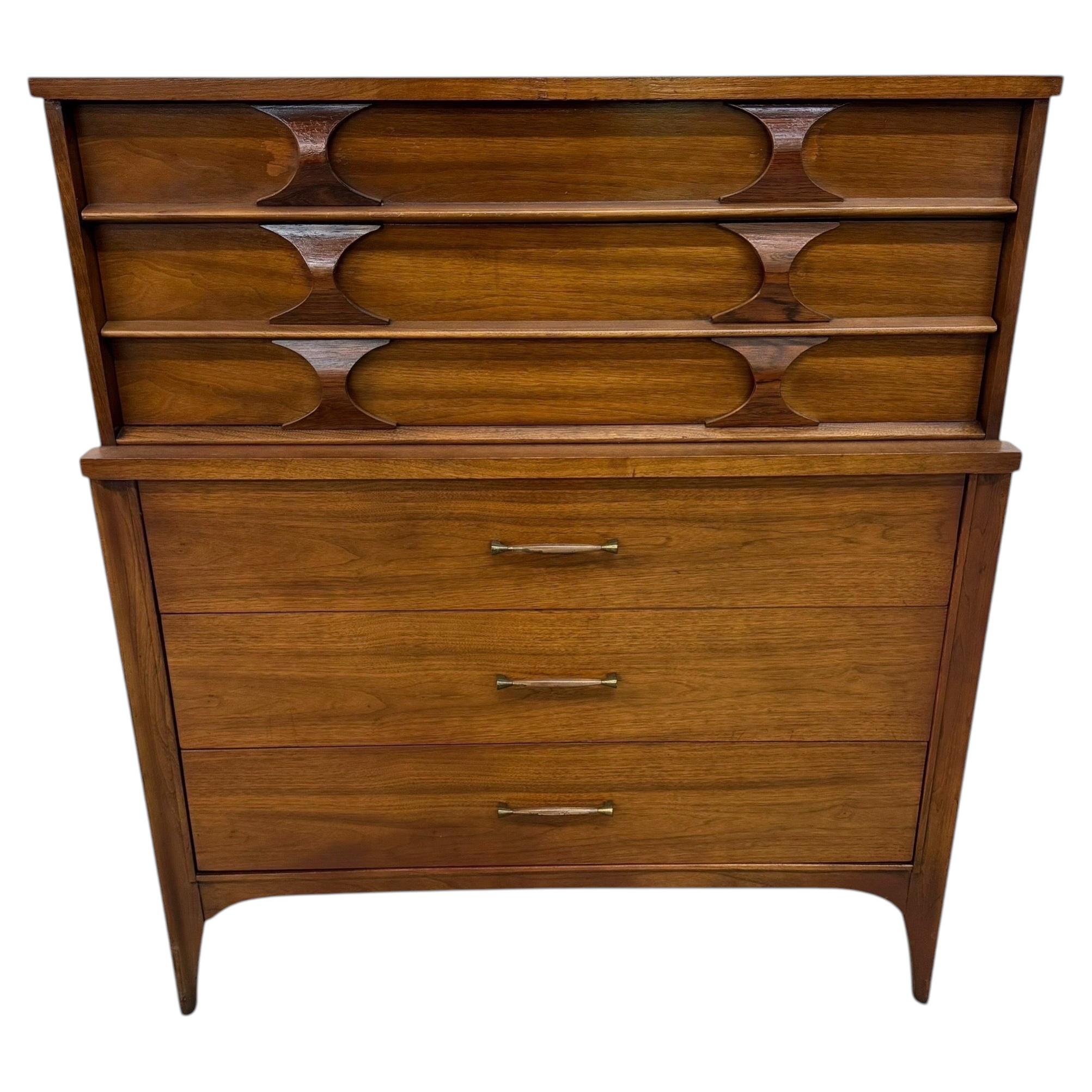 Mid-Century Modern Kent Coffey Perspecta Walnut High Chest