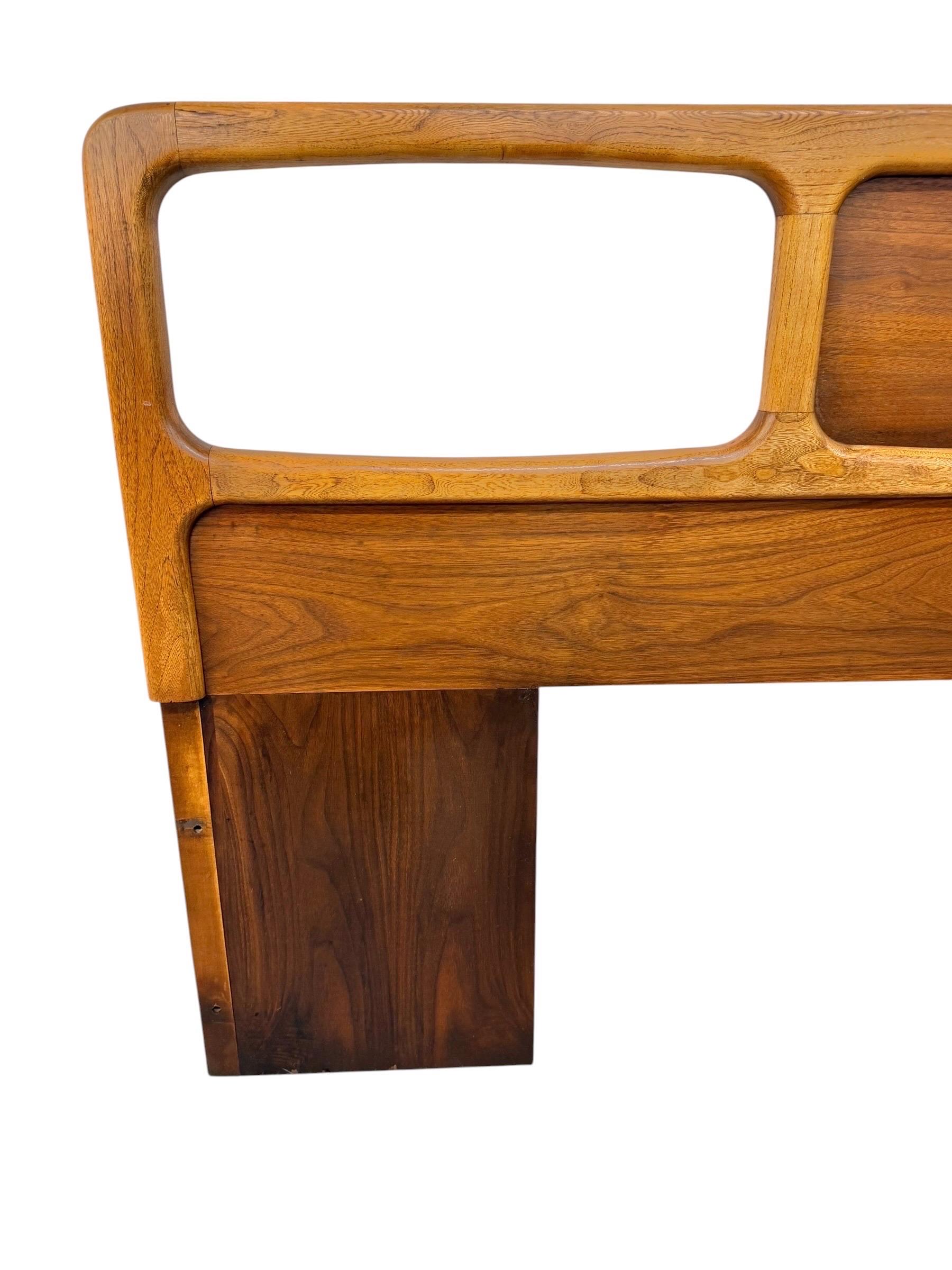 Mid-Century Modern Lane King Size Walnut Headboard - Image 4