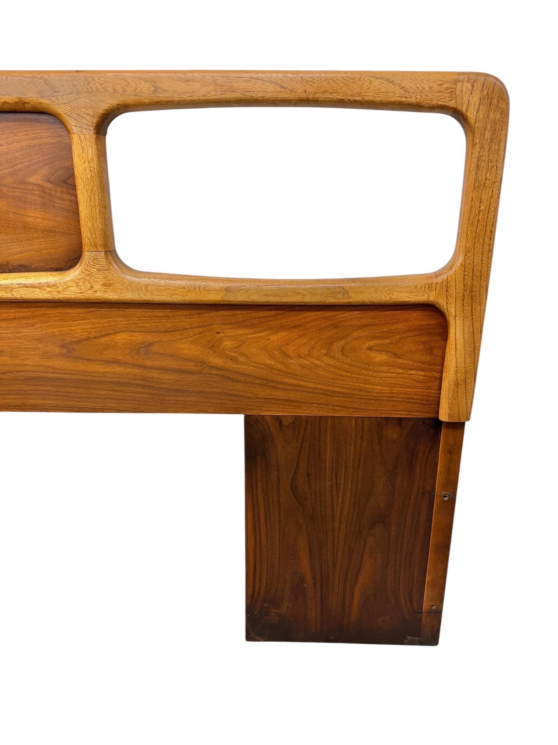 Mid-Century Modern Lane King Size Walnut Headboard - Image 6