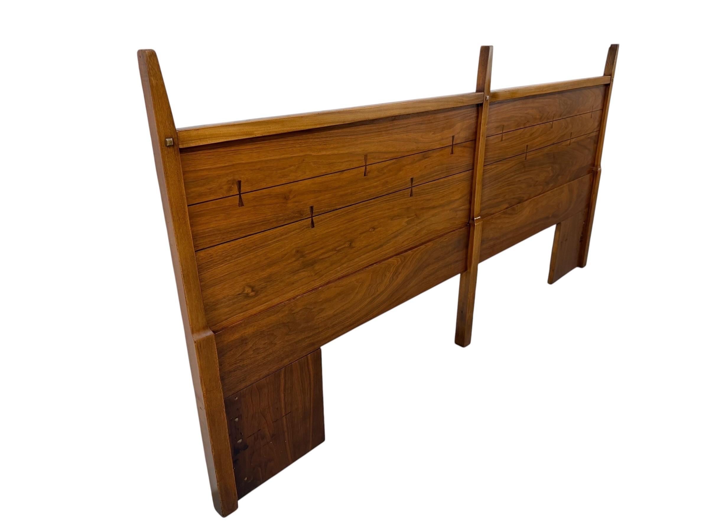 Mid-Century Modern Lane Tuxedo King Size Walnut Headboard - Refinished! - Image 2