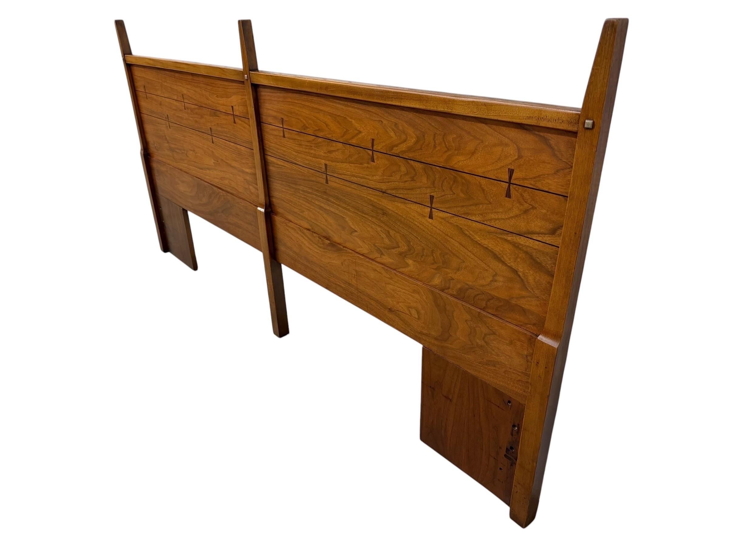 Mid-Century Modern Lane Tuxedo King Size Walnut Headboard - Refinished! - Image 3