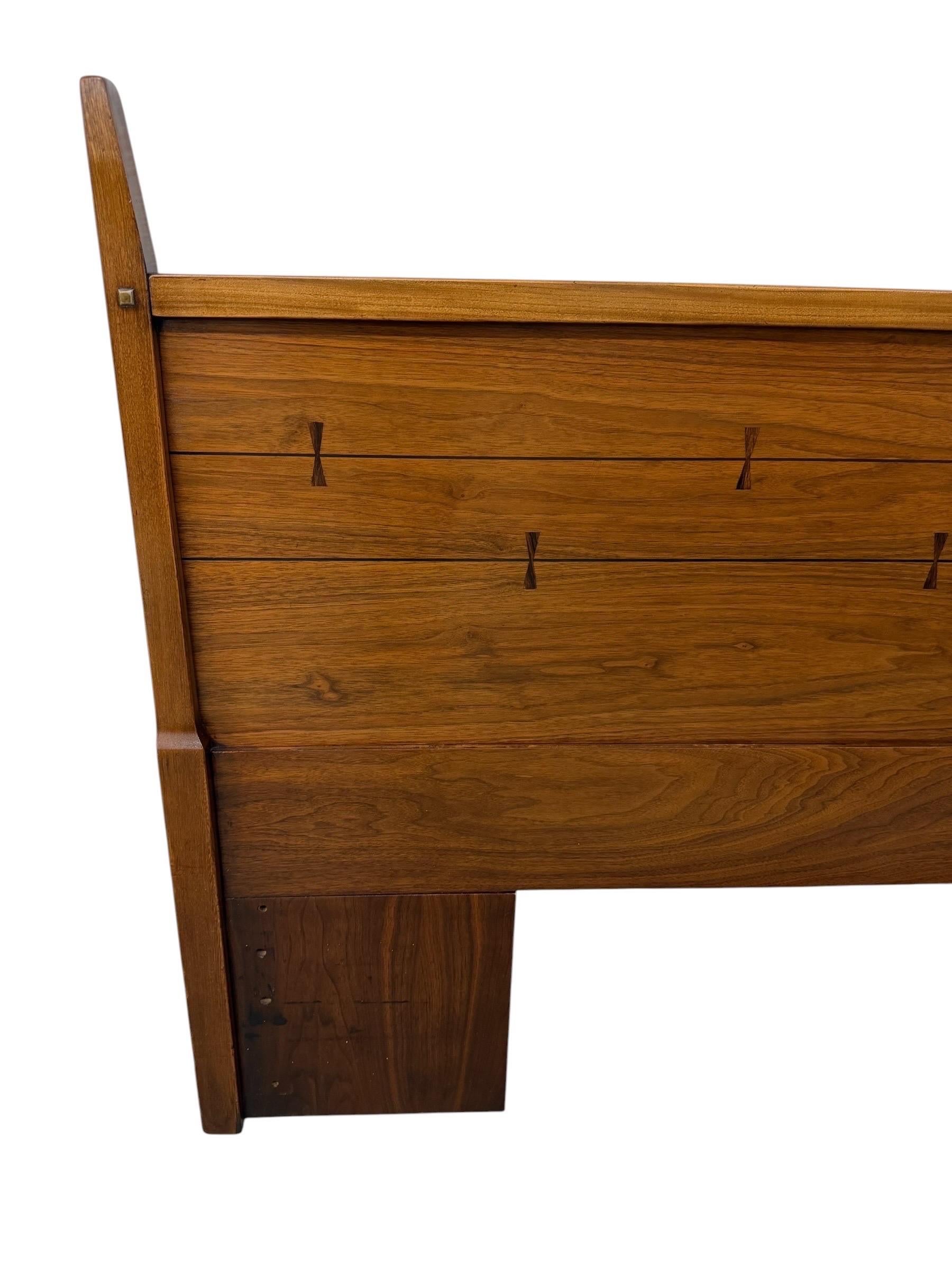 Mid-Century Modern Lane Tuxedo King Size Walnut Headboard - Refinished! - Image 4