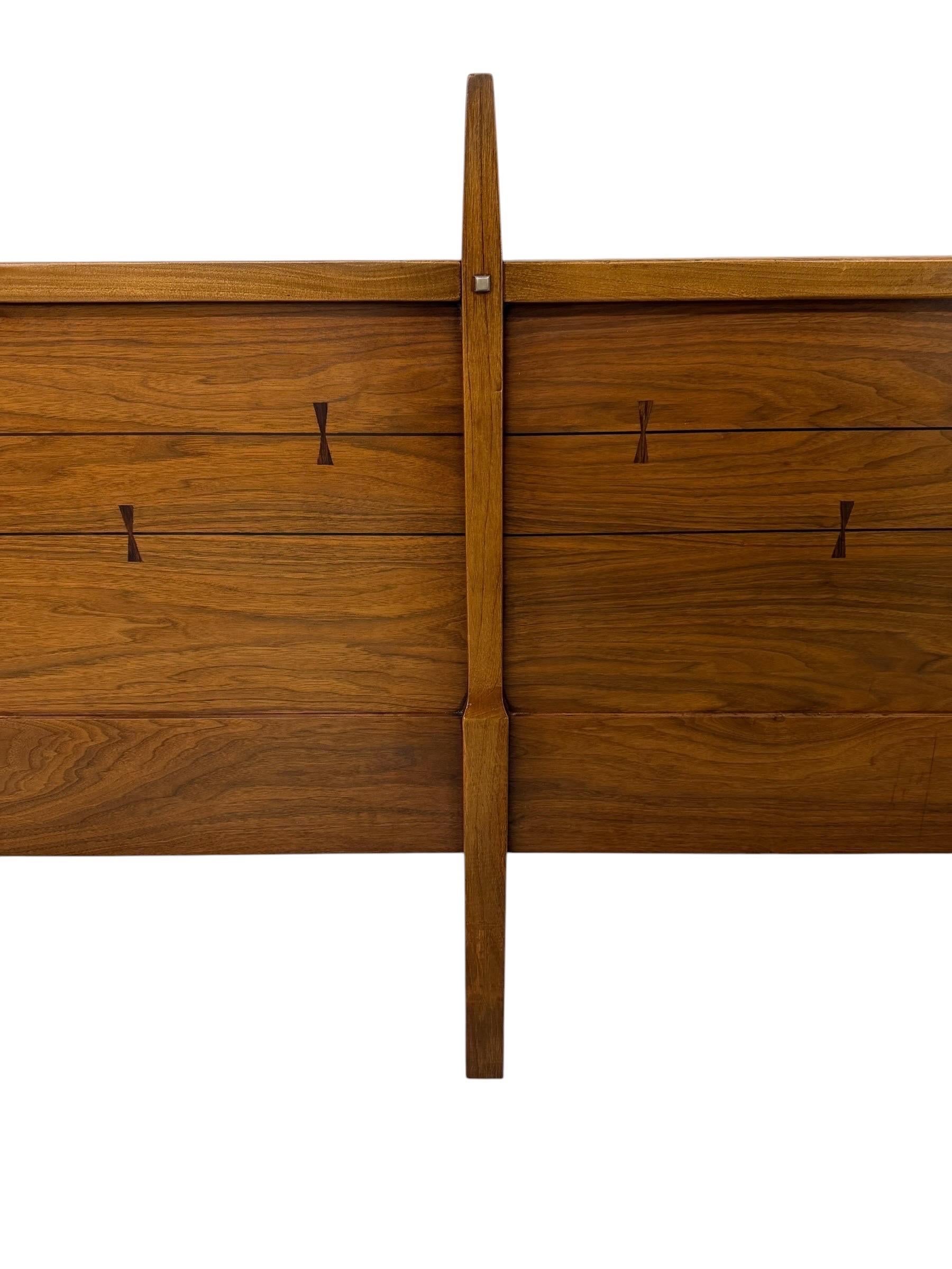 Mid-Century Modern Lane Tuxedo King Size Walnut Headboard - Refinished! - Image 5