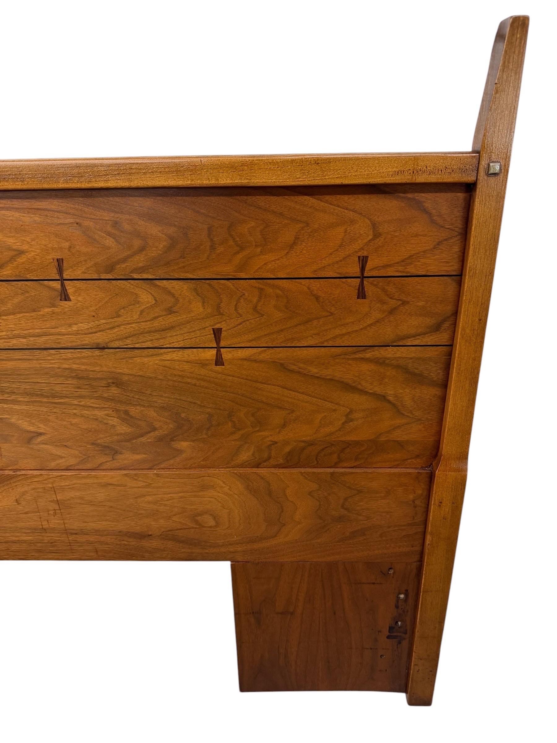 Mid-Century Modern Lane Tuxedo King Size Walnut Headboard - Refinished! - Image 6