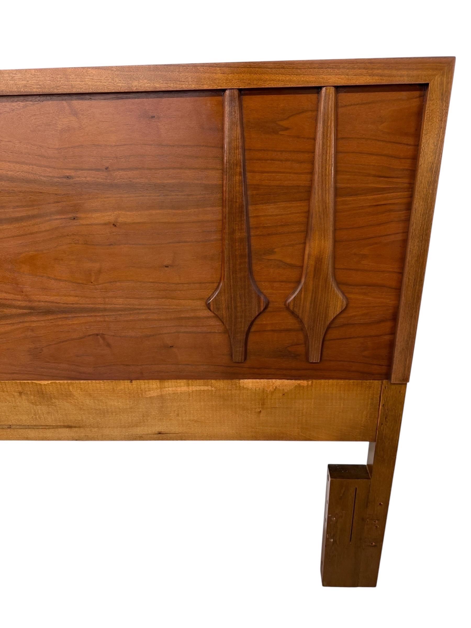 Mid-Century Modern Young Manufacturing Full Size Walnut Headboard - Image 5
