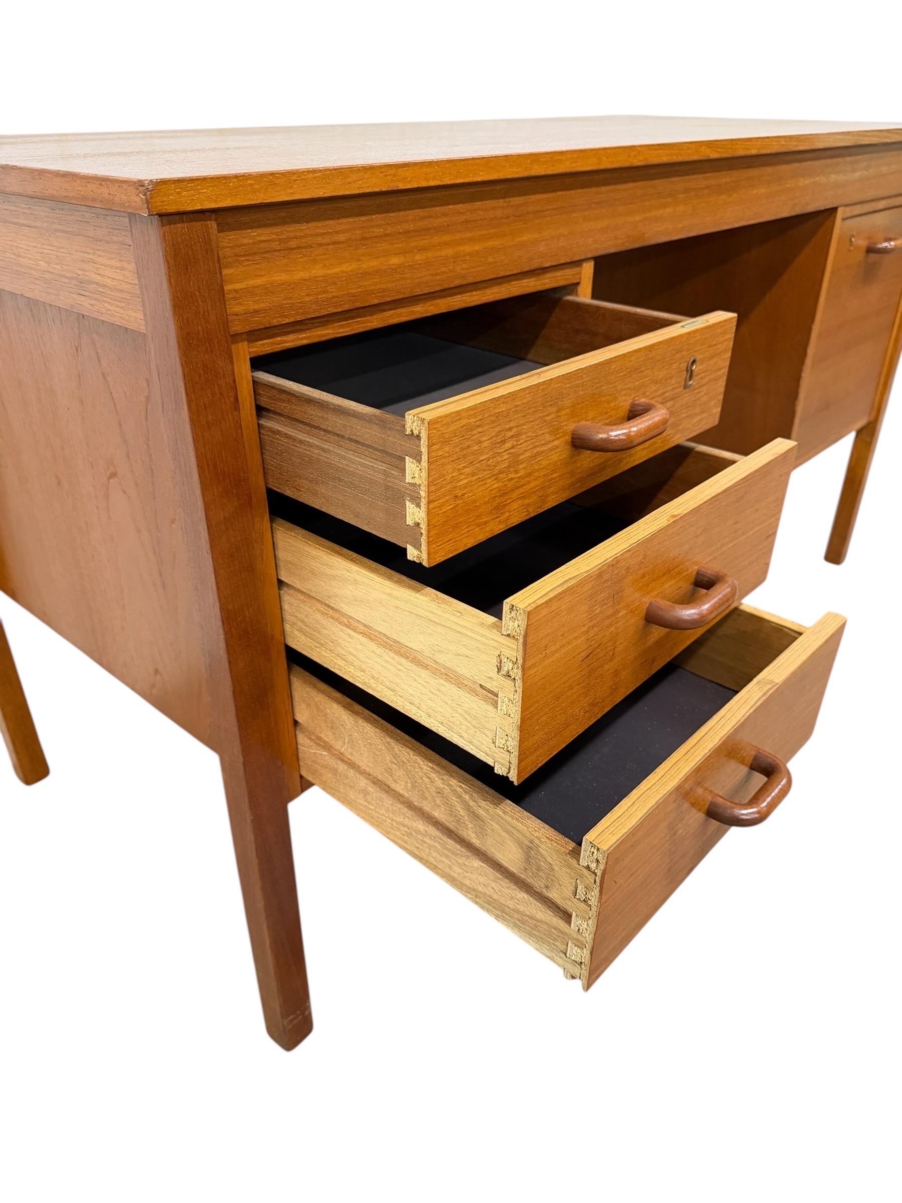 Vintage Danish Modern Teak Writing Desk - Refinished! - Image 7