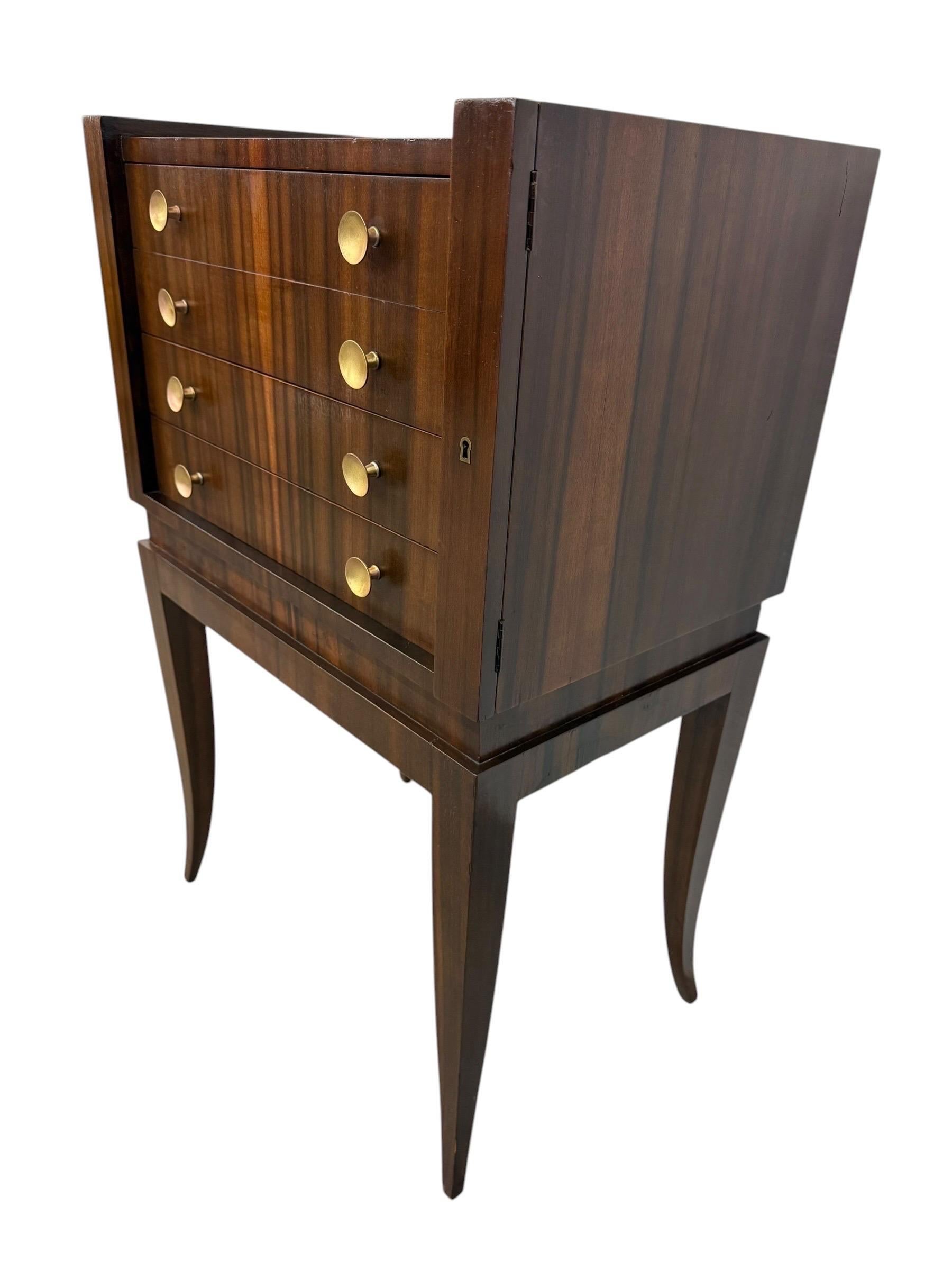 Vintage Italian Art Deco Macassar Ebony Silverware Chest - Image 3
