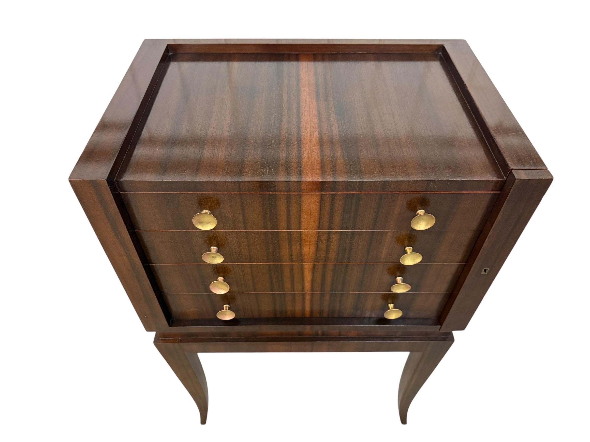 Vintage Italian Art Deco Macassar Ebony Silverware Chest - Image 4