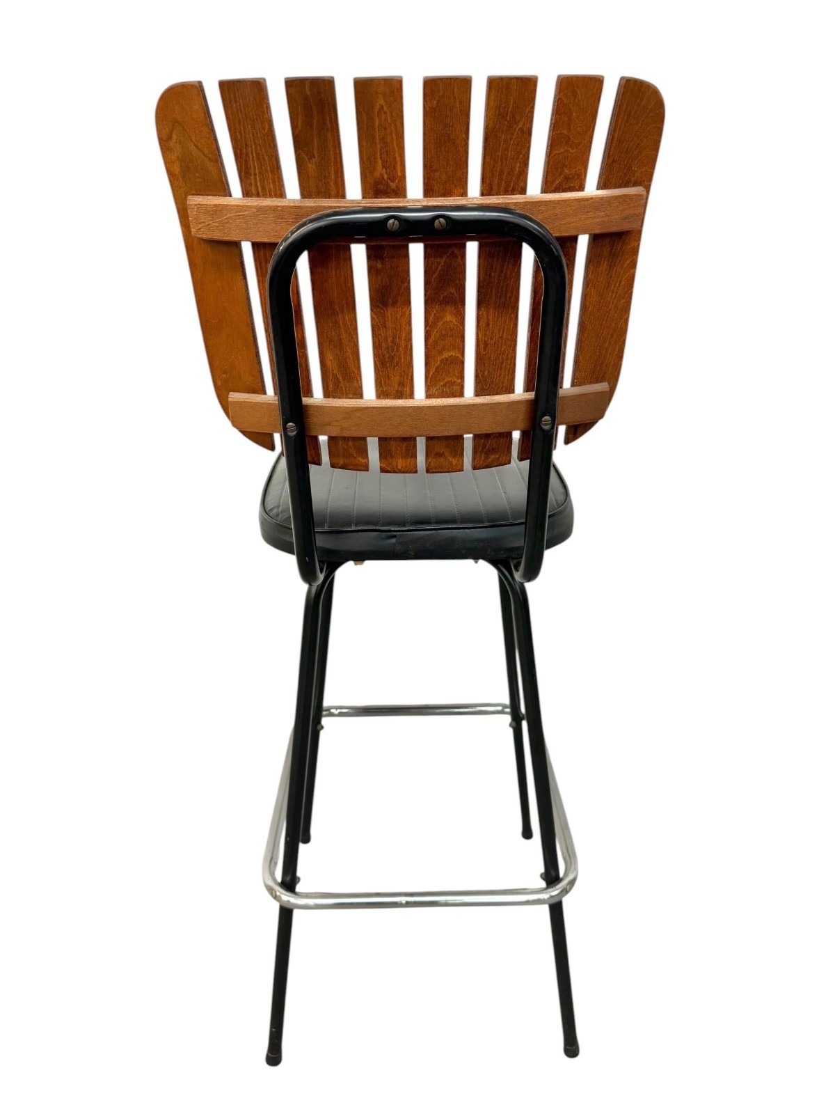 Mid-Century Modern Umanoff Style Slatted Bar Stools - Set of 4 - Image 5