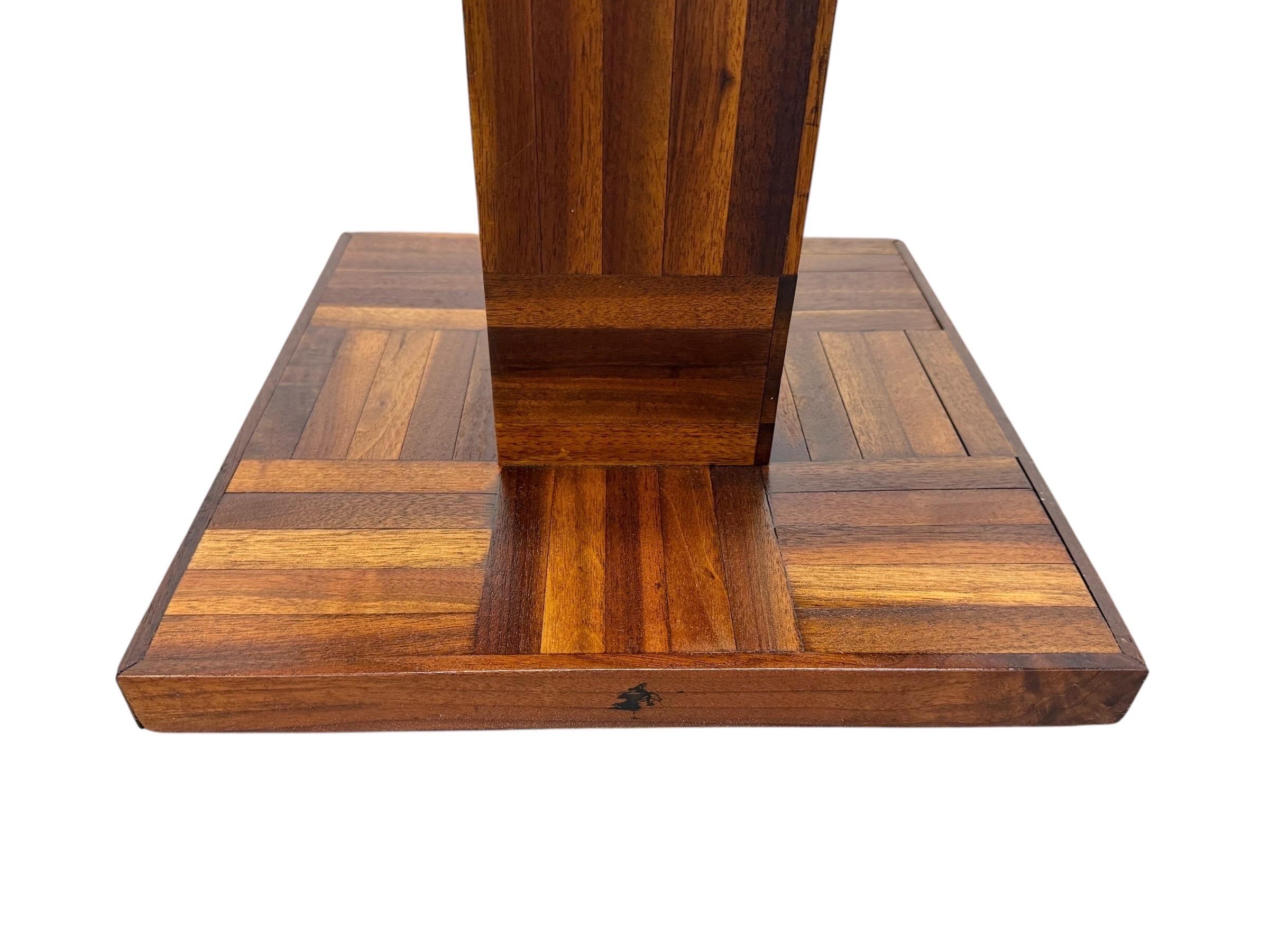 Mid-Century Modern Butcher Block Parquet Side Table - Image 6