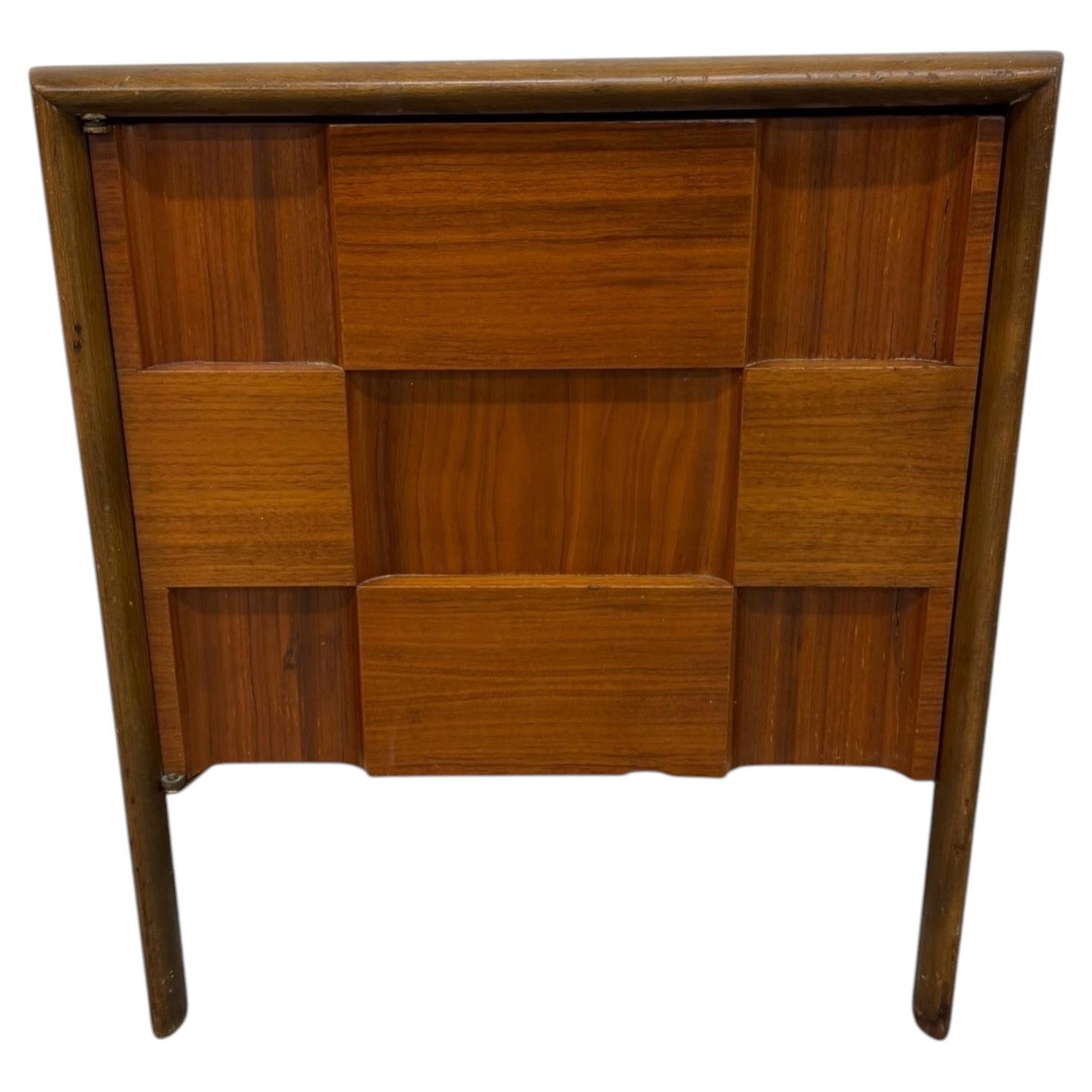 Mid-Century Modern Edmond Spence Brutalist Walnut Nightstand