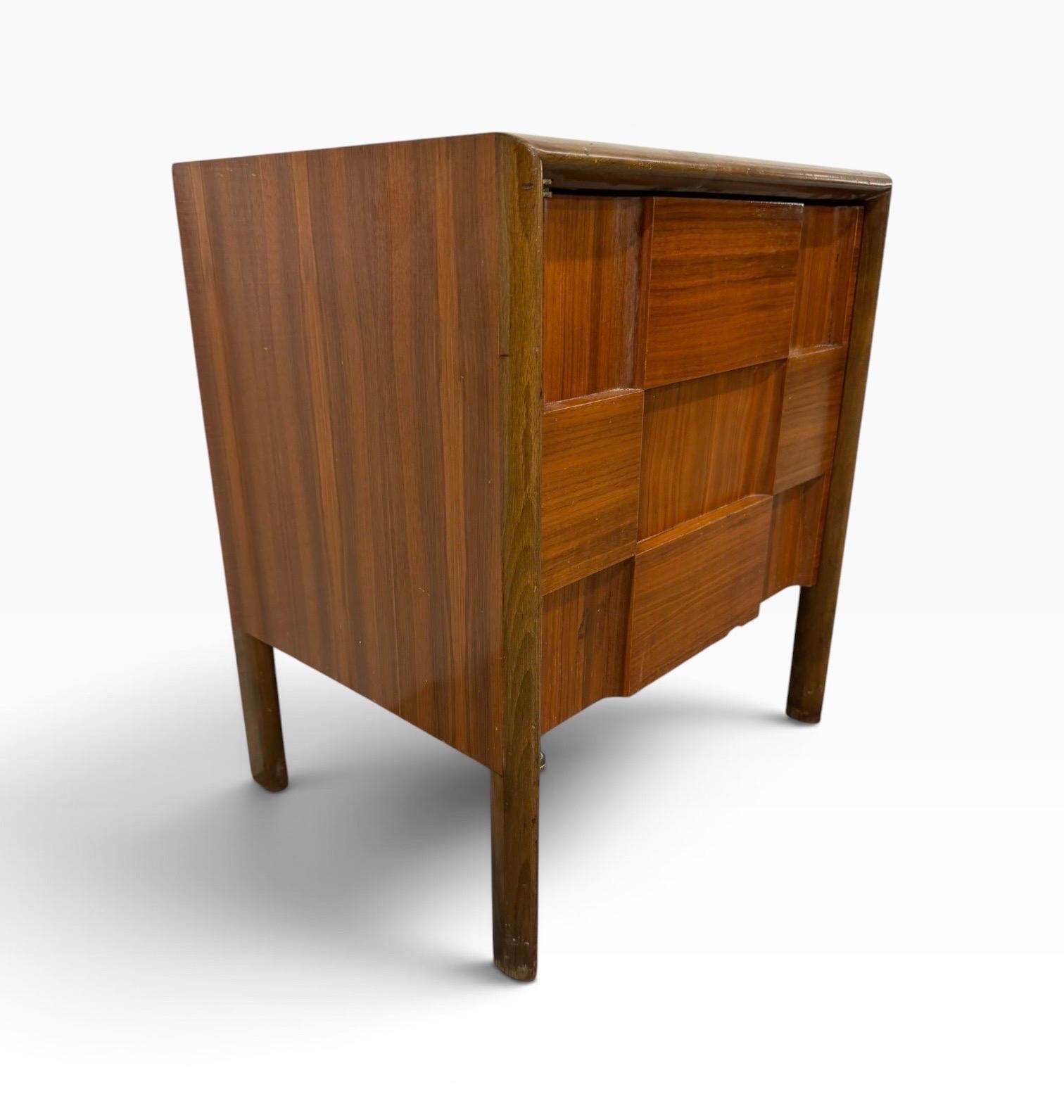 Mid-Century Modern Edmond Spence Brutalist Walnut Nightstand - Image 2