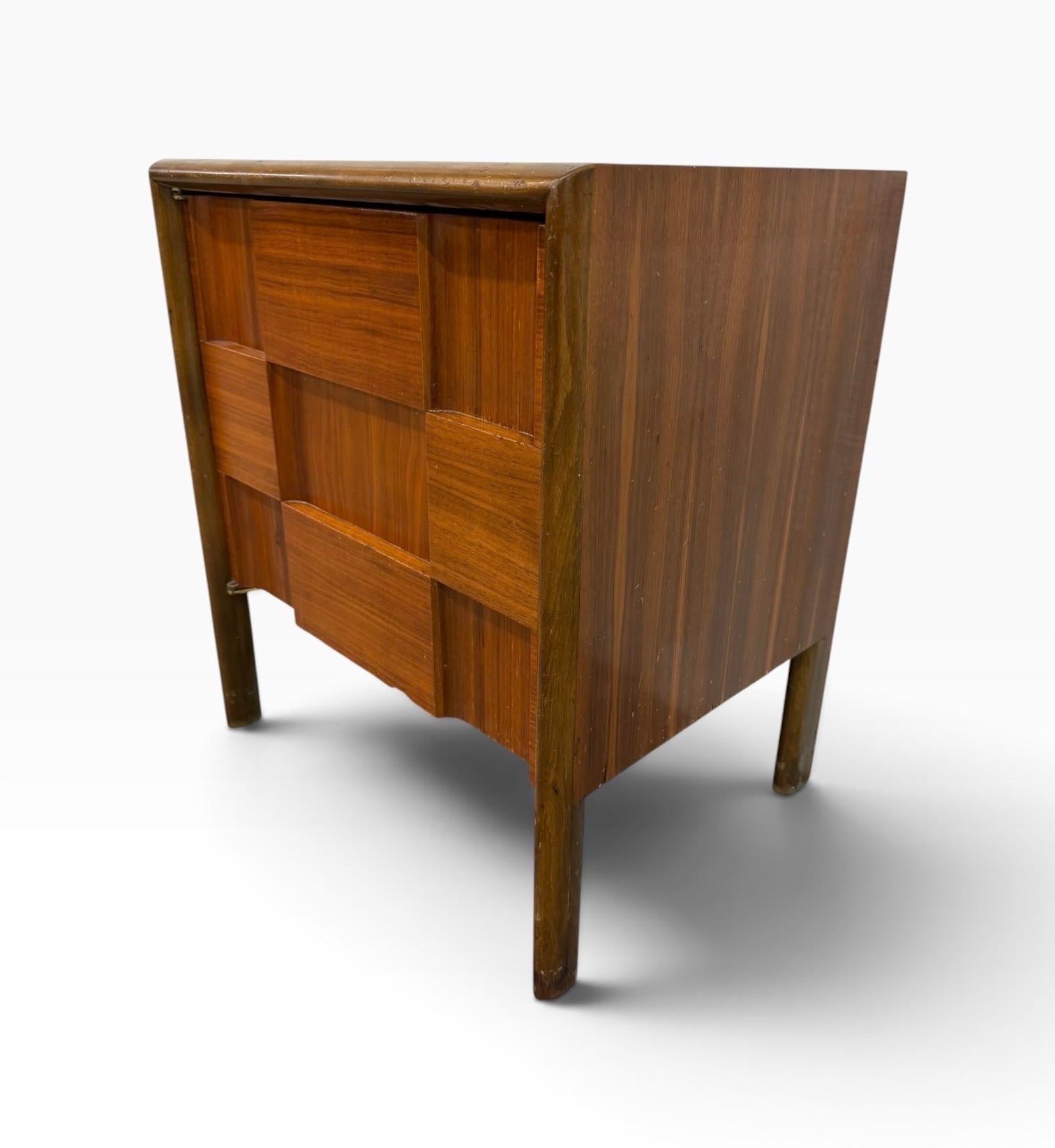 Mid-Century Modern Edmond Spence Brutalist Walnut Nightstand - Image 3