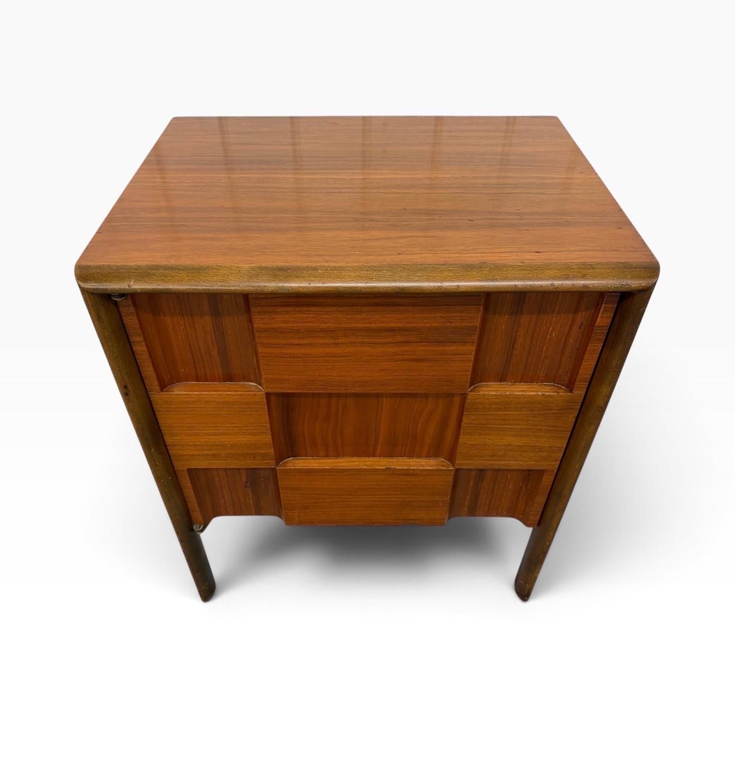 Mid-Century Modern Edmond Spence Brutalist Walnut Nightstand - Image 4