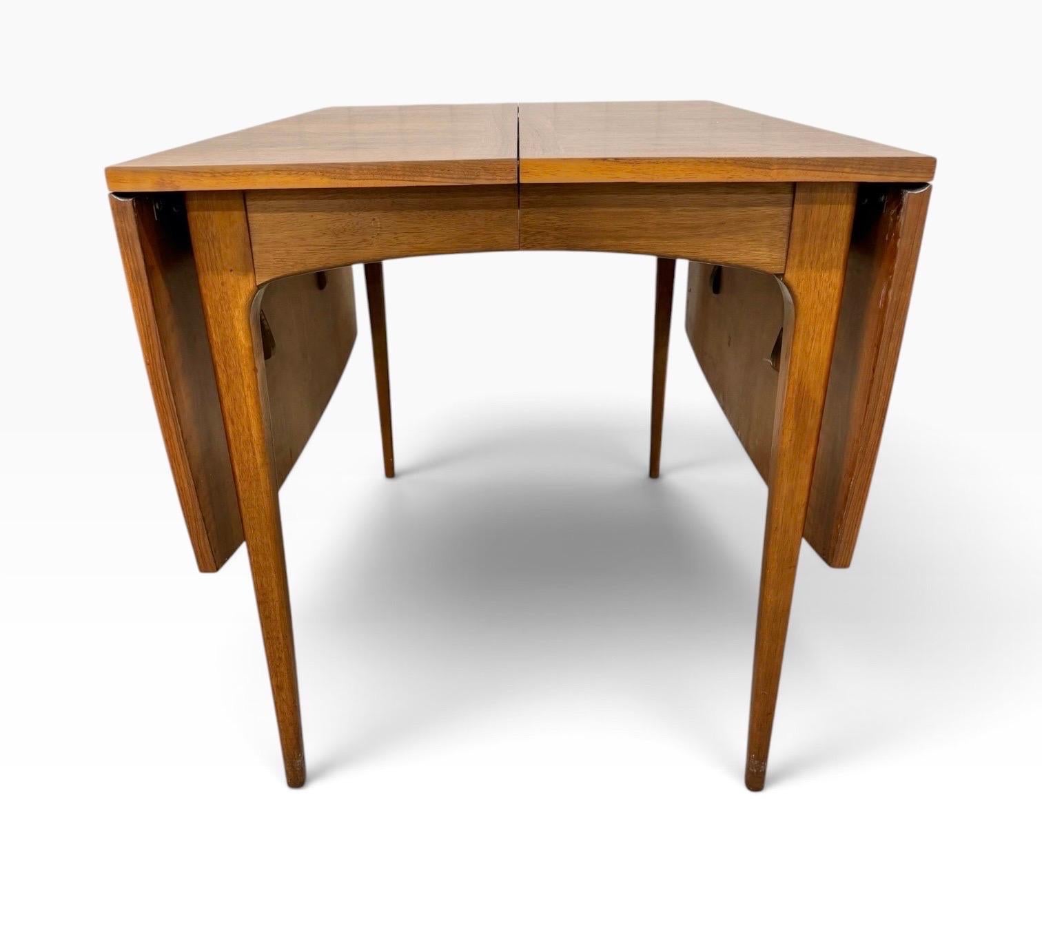 Mid-Century Modern Lane Rhythm Drop-Leaf Walnut Dining Table W/Leaves - Image 2