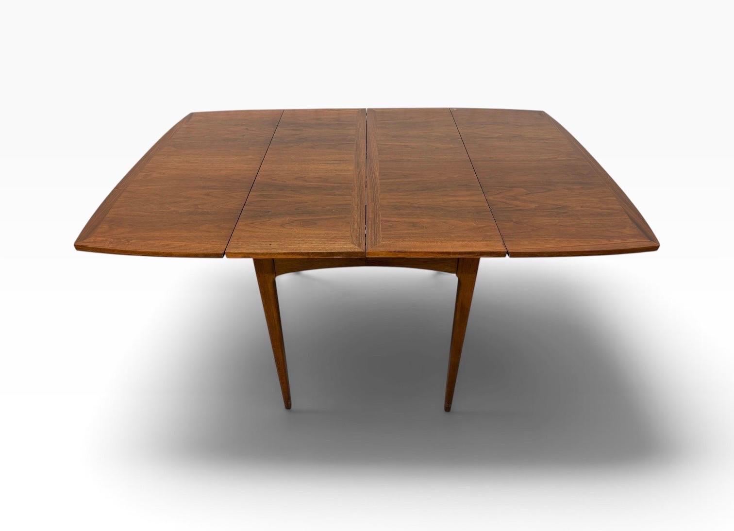 Mid-Century Modern Lane Rhythm Drop-Leaf Walnut Dining Table W/Leaves - Image 5