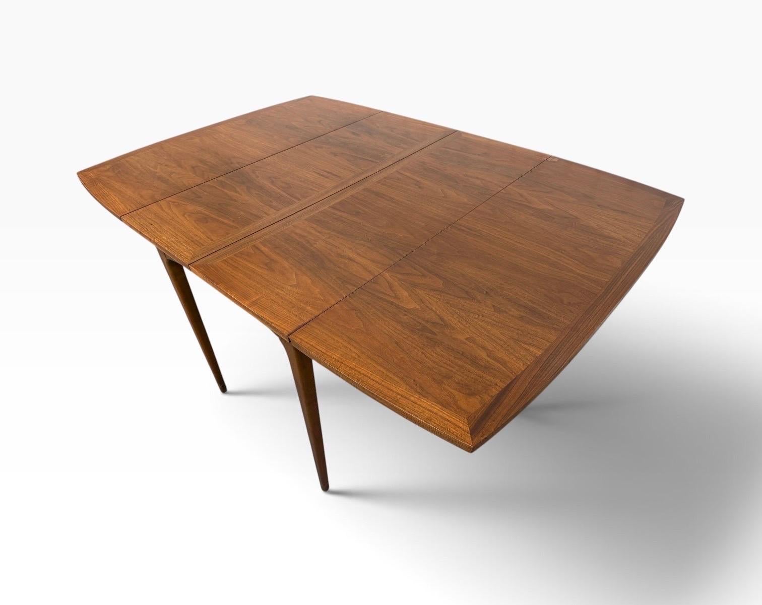Mid-Century Modern Lane Rhythm Drop-Leaf Walnut Dining Table W/Leaves - Image 7