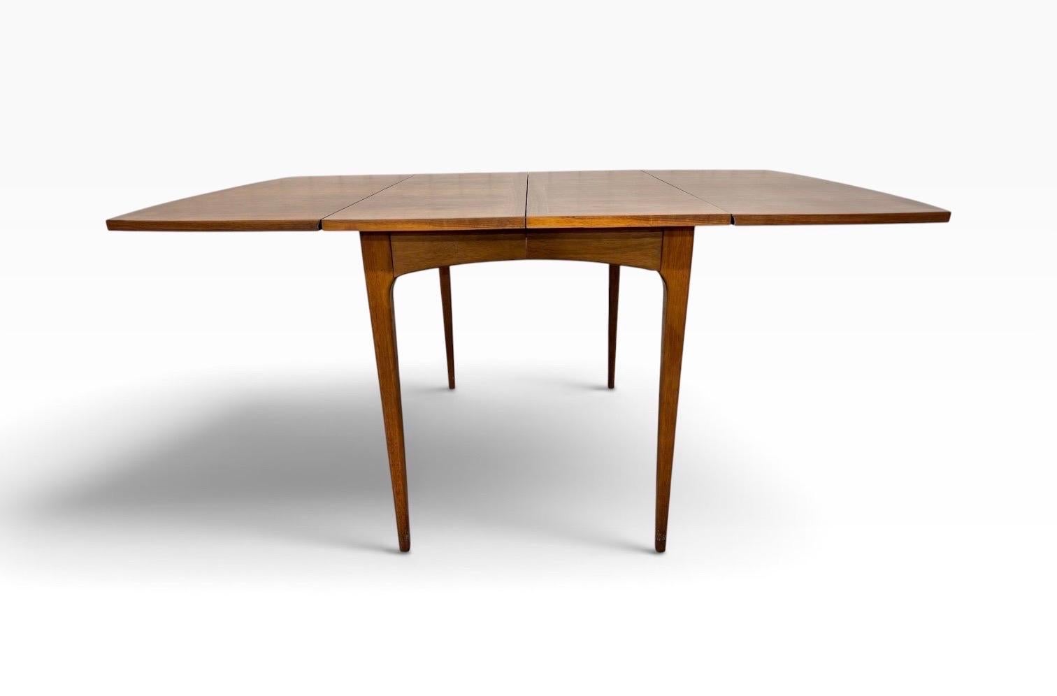 Mid-Century Modern Lane Rhythm Drop-Leaf Walnut Dining Table W/Leaves - Image 8