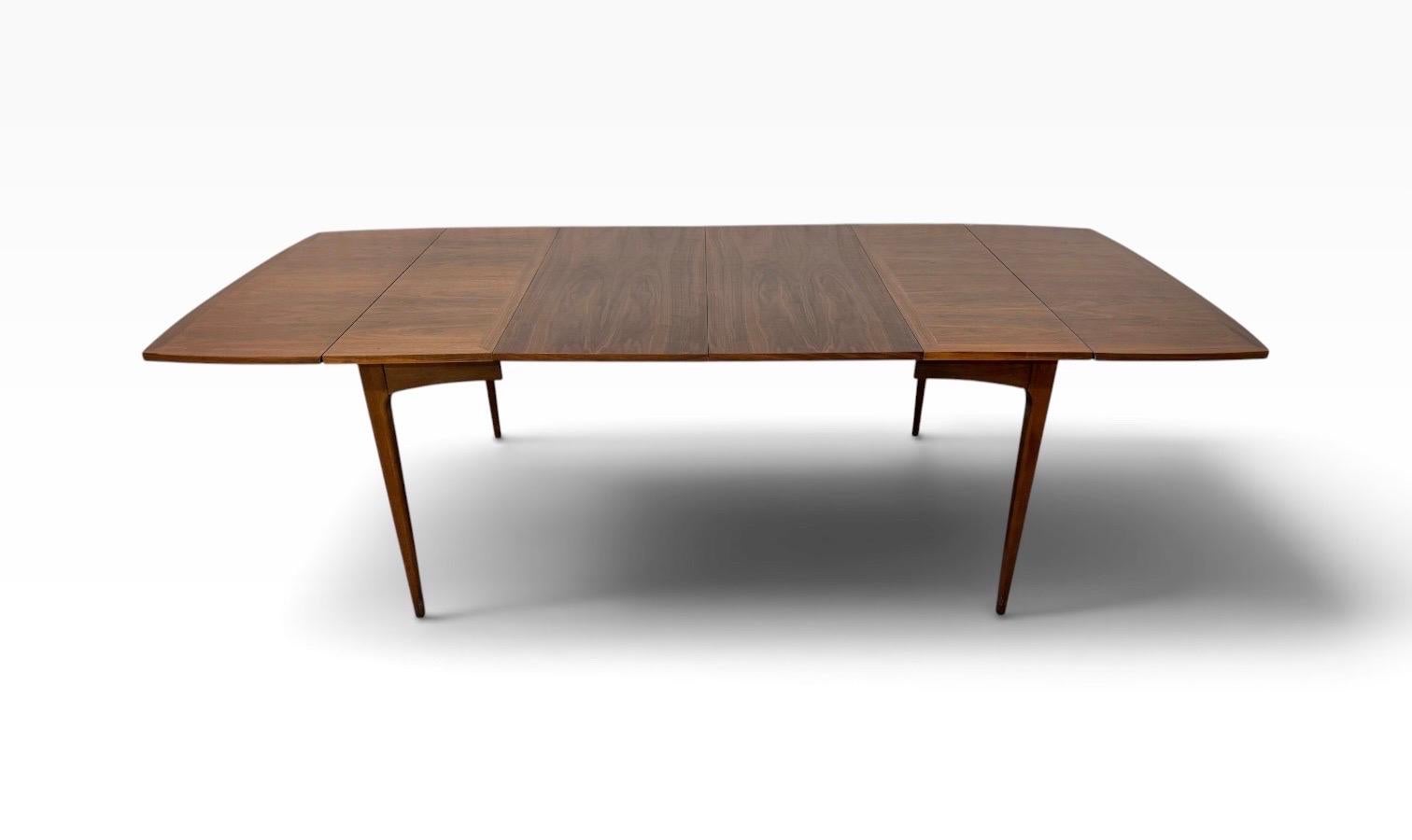 Mid-Century Modern Lane Rhythm Drop-Leaf Walnut Dining Table W/Leaves - Image 9