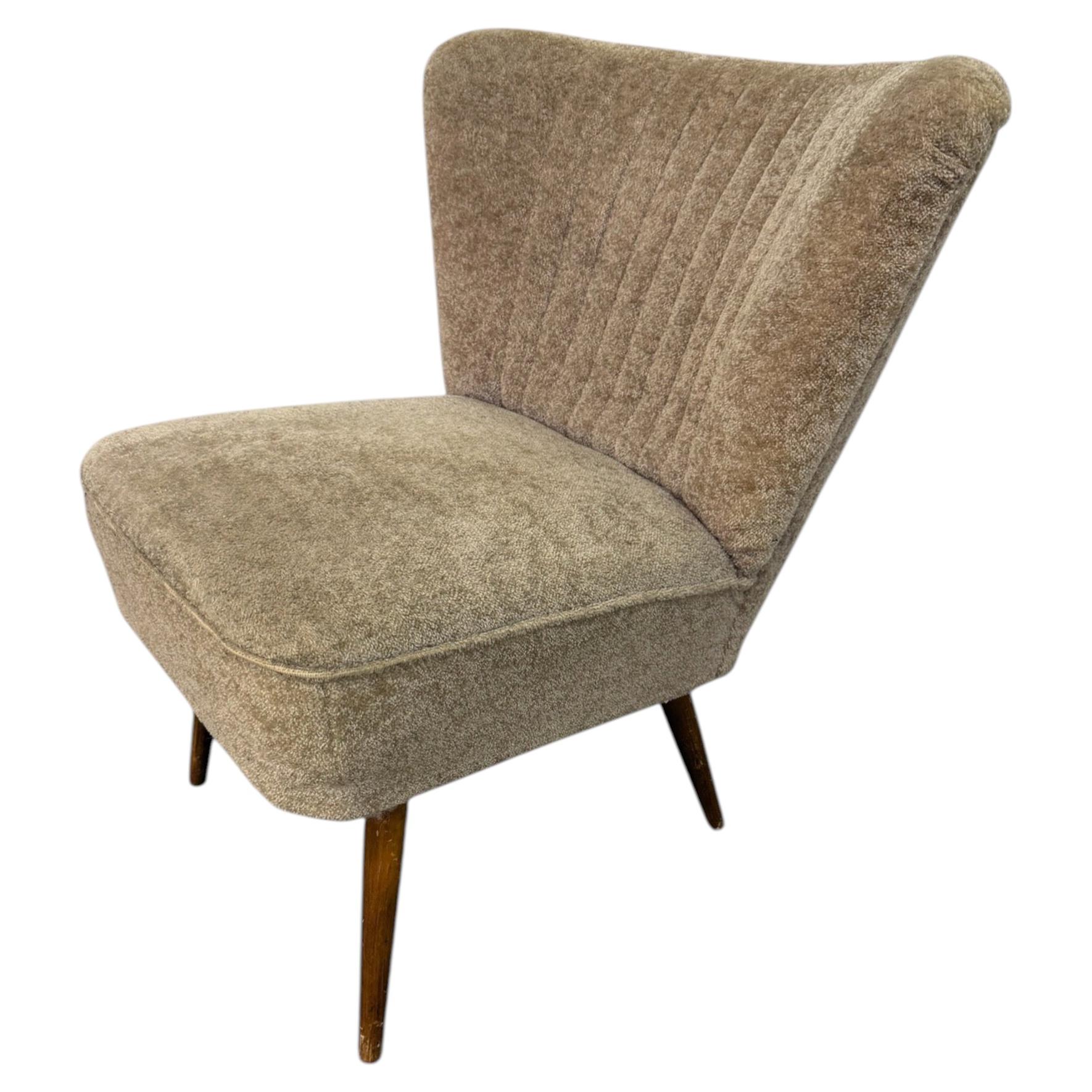 Mid-Century Modern Upholstered Slipper Chair