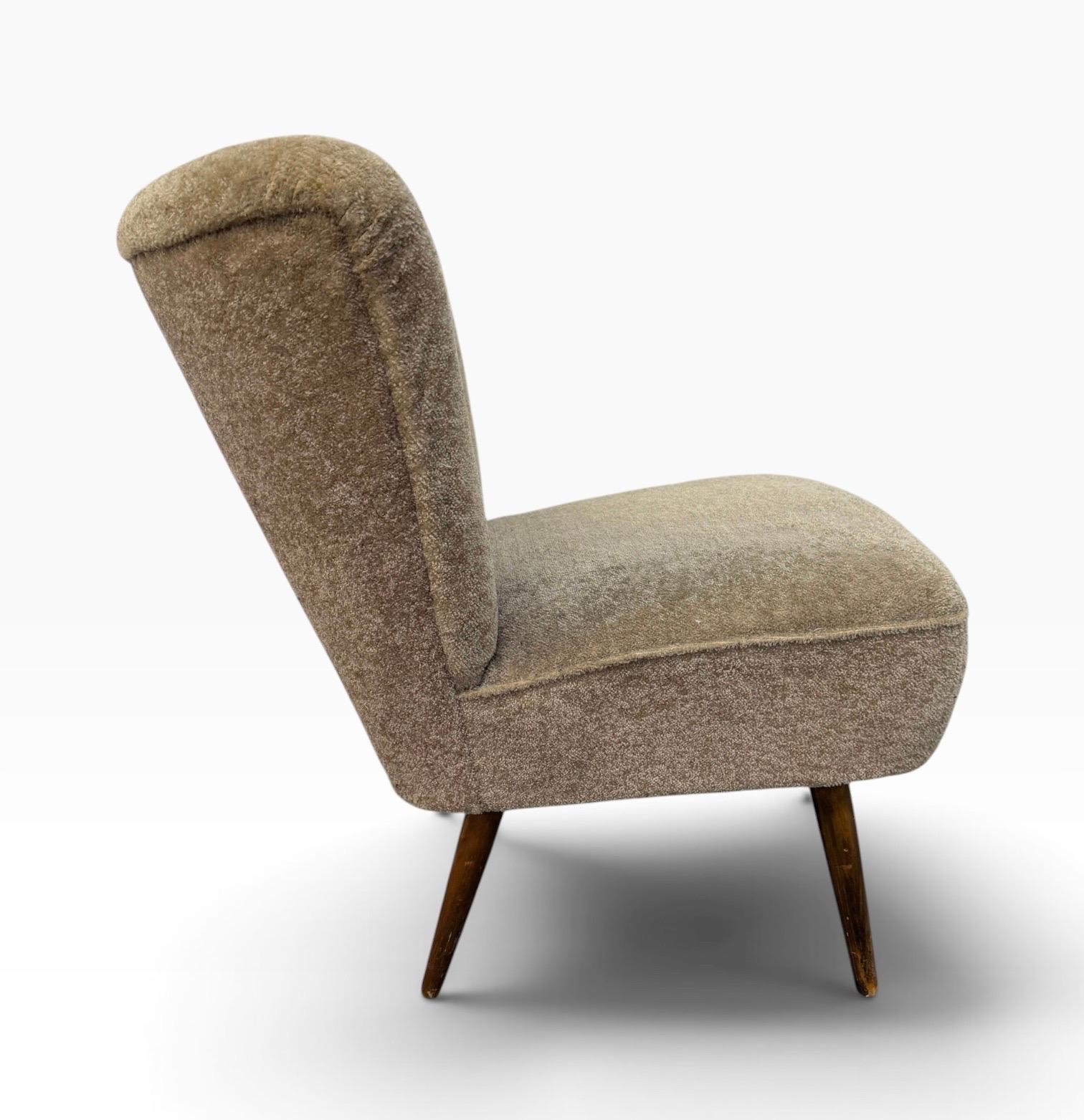 Mid-Century Modern Upholstered Slipper Chair - Image 3
