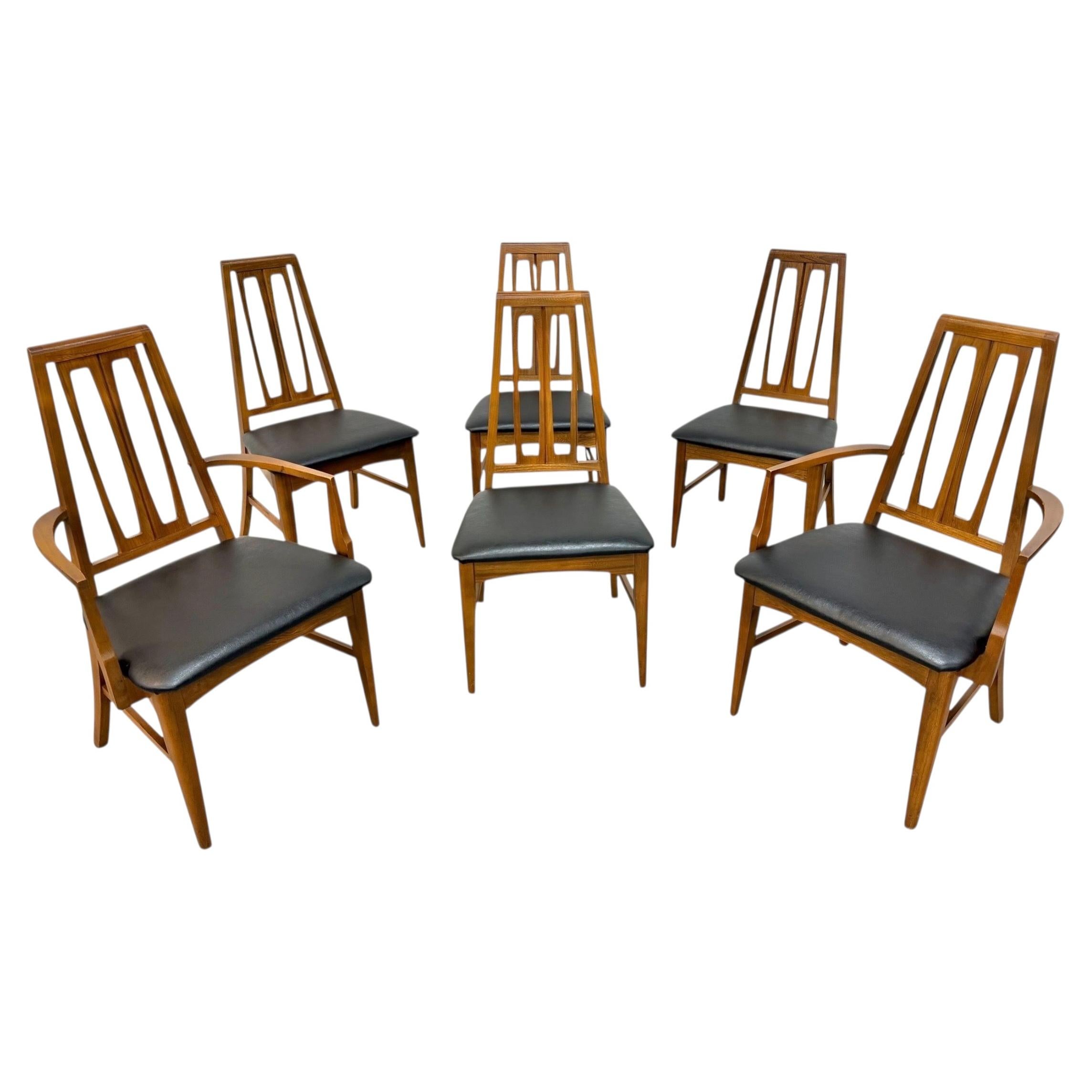 Mid-Century Modern Young MFG CO. Walnut Dining Chairs - Set of 6 - Restored!