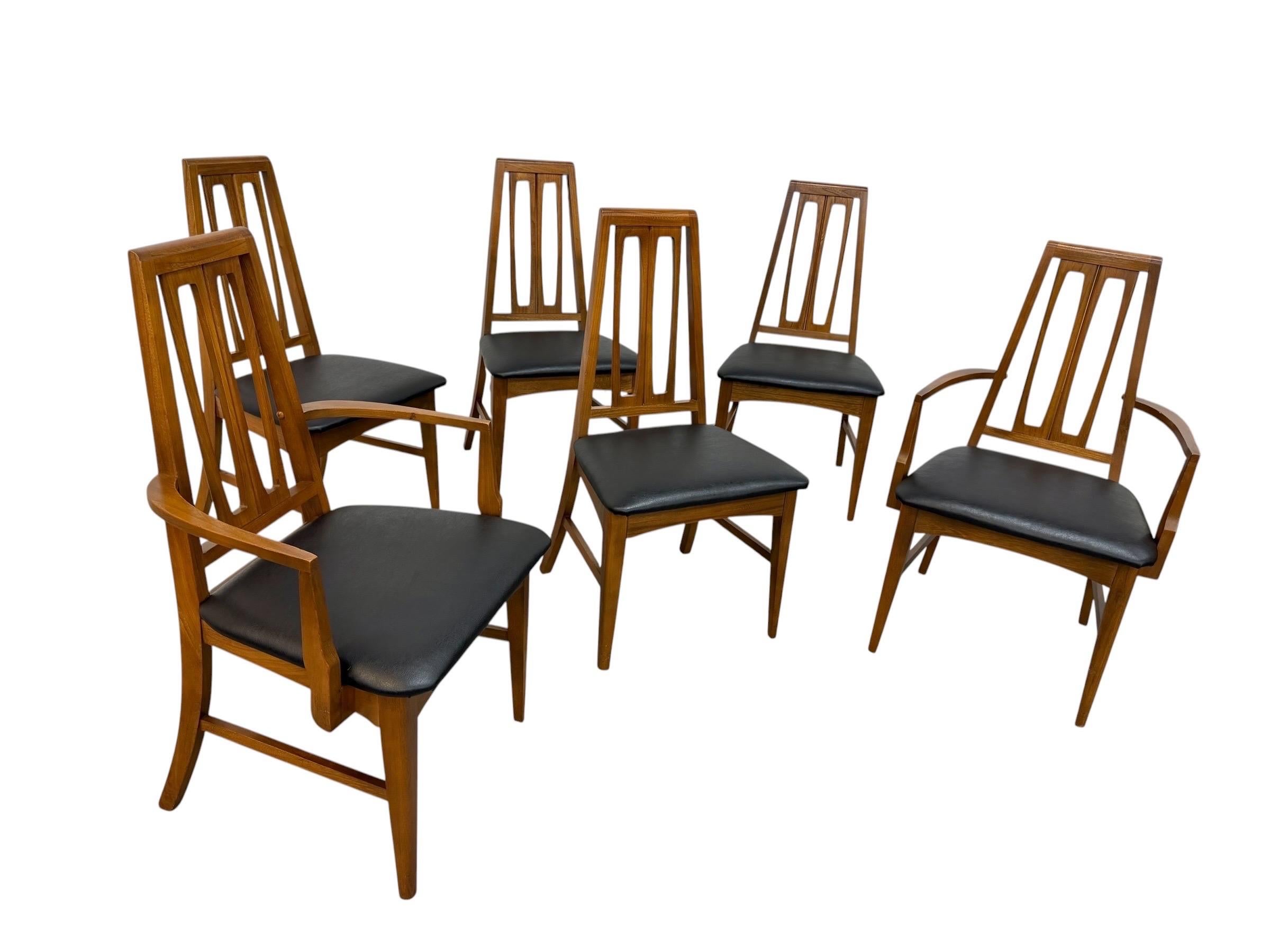 Mid-Century Modern Young MFG CO. Walnut Dining Chairs - Set of 6 - Restored! - Image 2